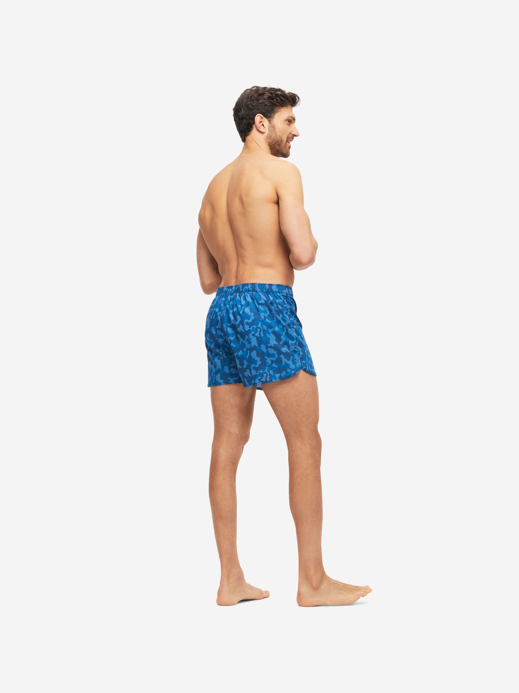 Men's Modern Fit Boxers Ledbury 55 Cotton Batiste Blue