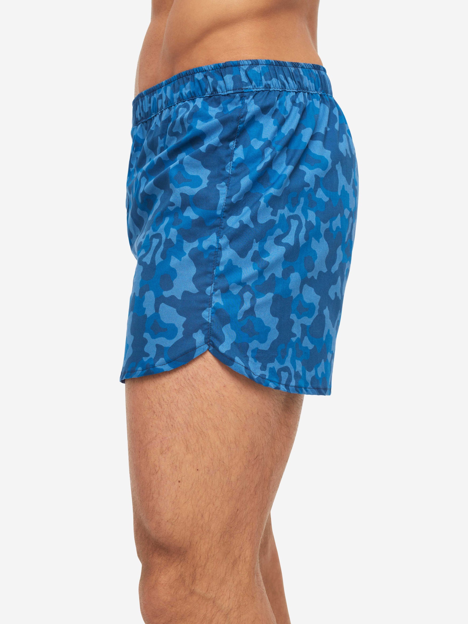 Men's Modern Fit Boxers Ledbury 55 Cotton Batiste Blue