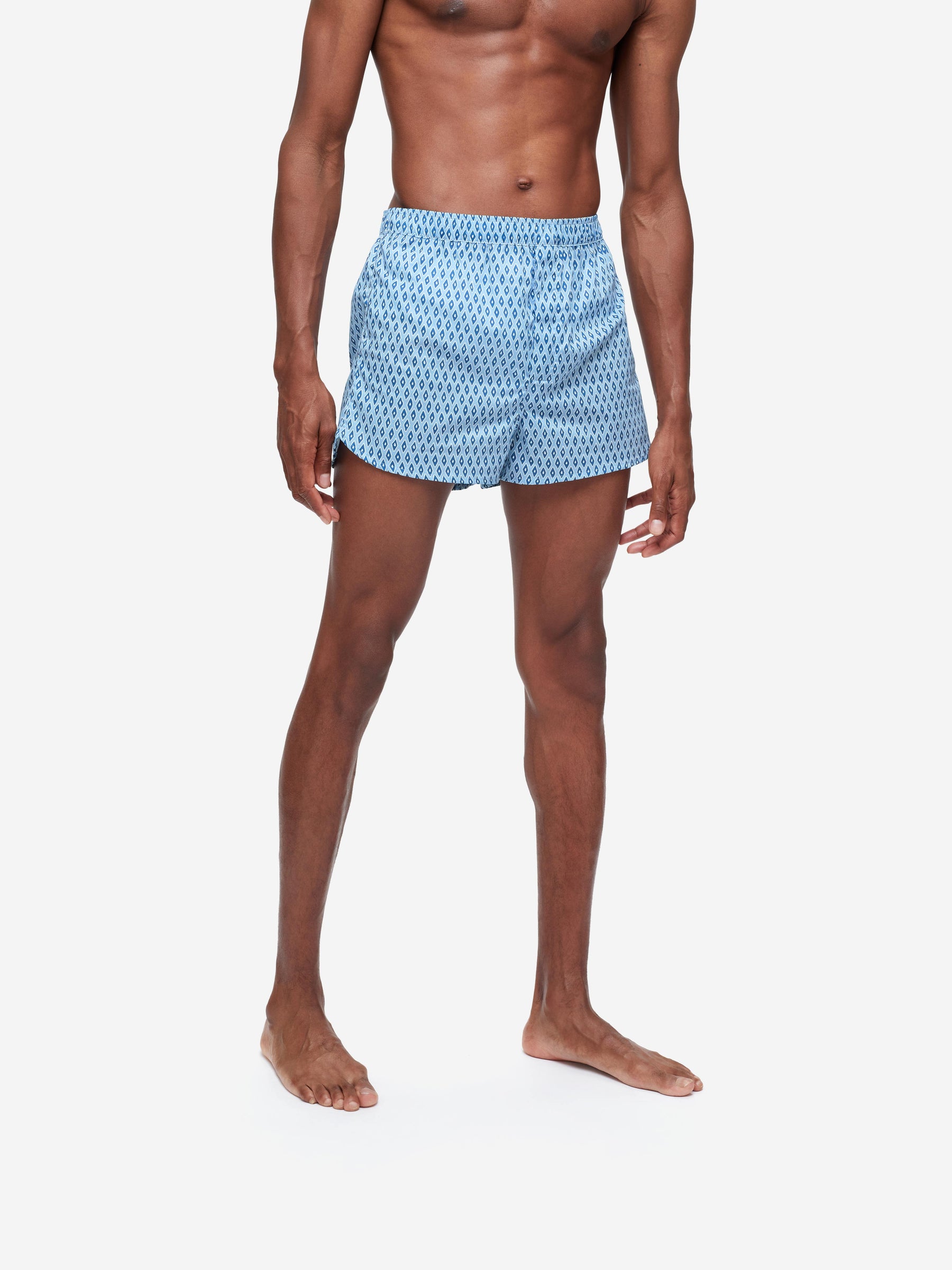 Men's Modern Fit Boxers Nelson 87 Cotton Batiste Blue