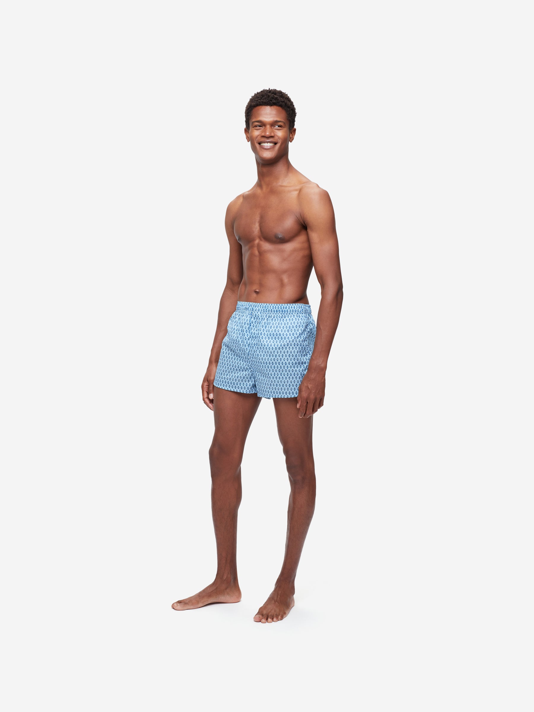Men's Modern Fit Boxers Nelson 87 Cotton Batiste Blue