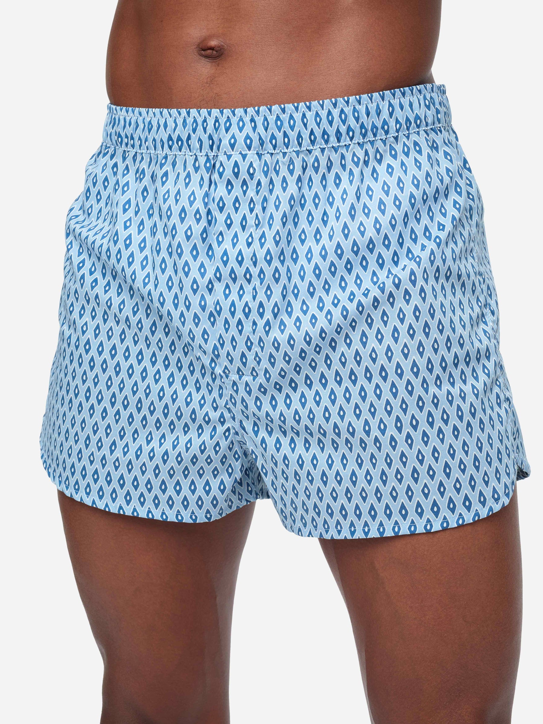 Men's Modern Fit Boxers Nelson 87 Cotton Batiste Blue