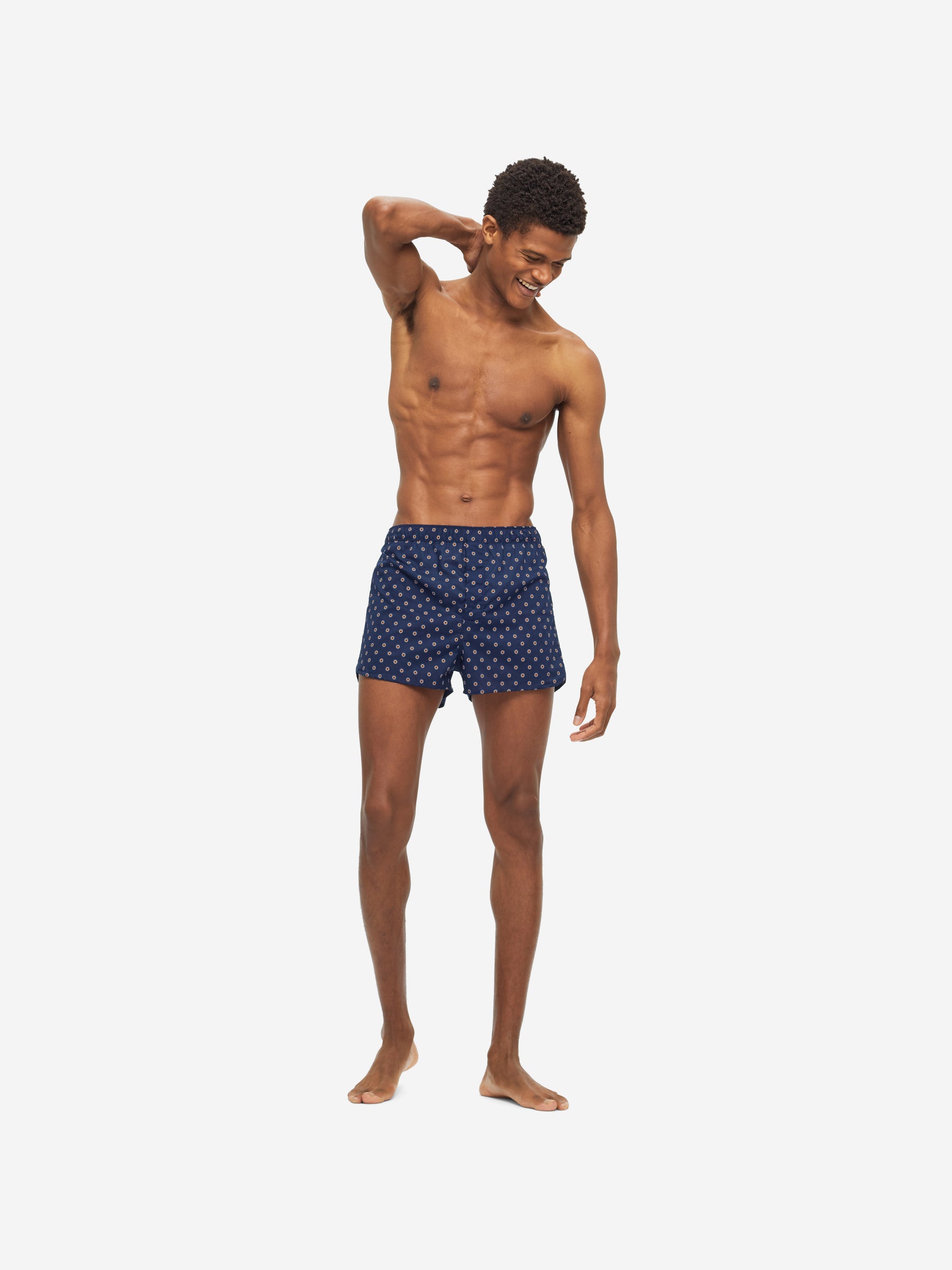 Men's Modern Fit Boxers Nelson 90 Cotton Batiste Navy