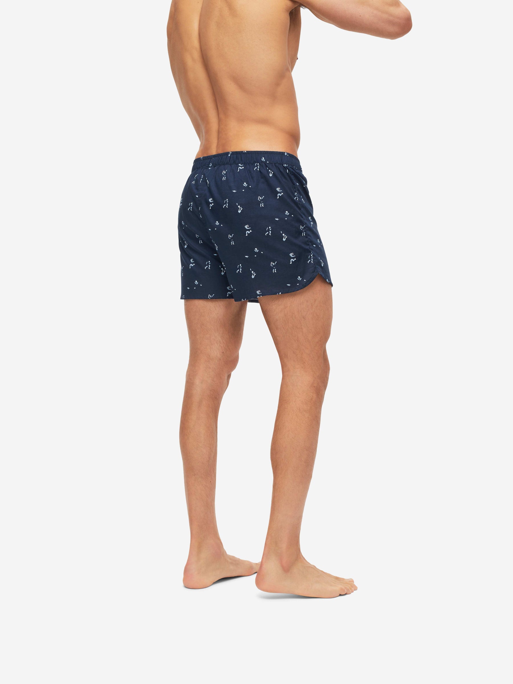Men's Modern Fit Boxers Nelson 91 Cotton Batiste Navy