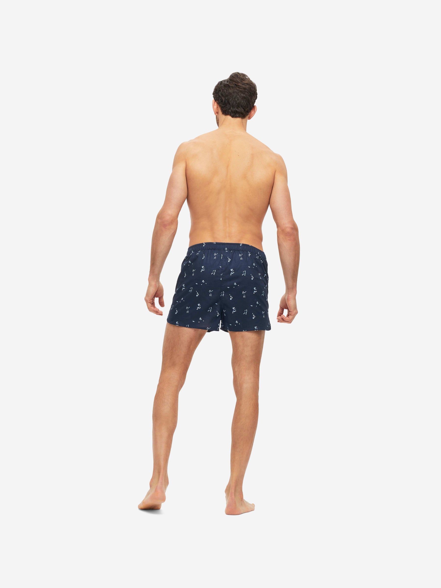 Men's Modern Fit Boxers Nelson 91 Cotton Batiste Navy