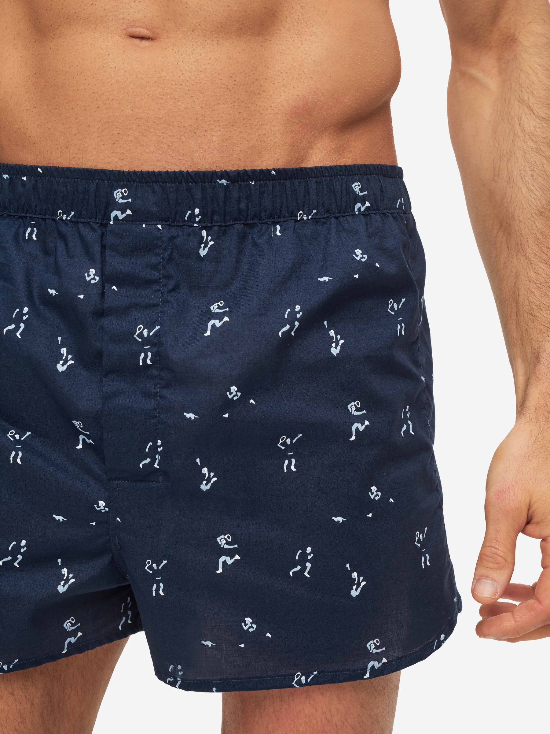 Men's Modern Fit Boxers Nelson 91 Cotton Batiste Navy
