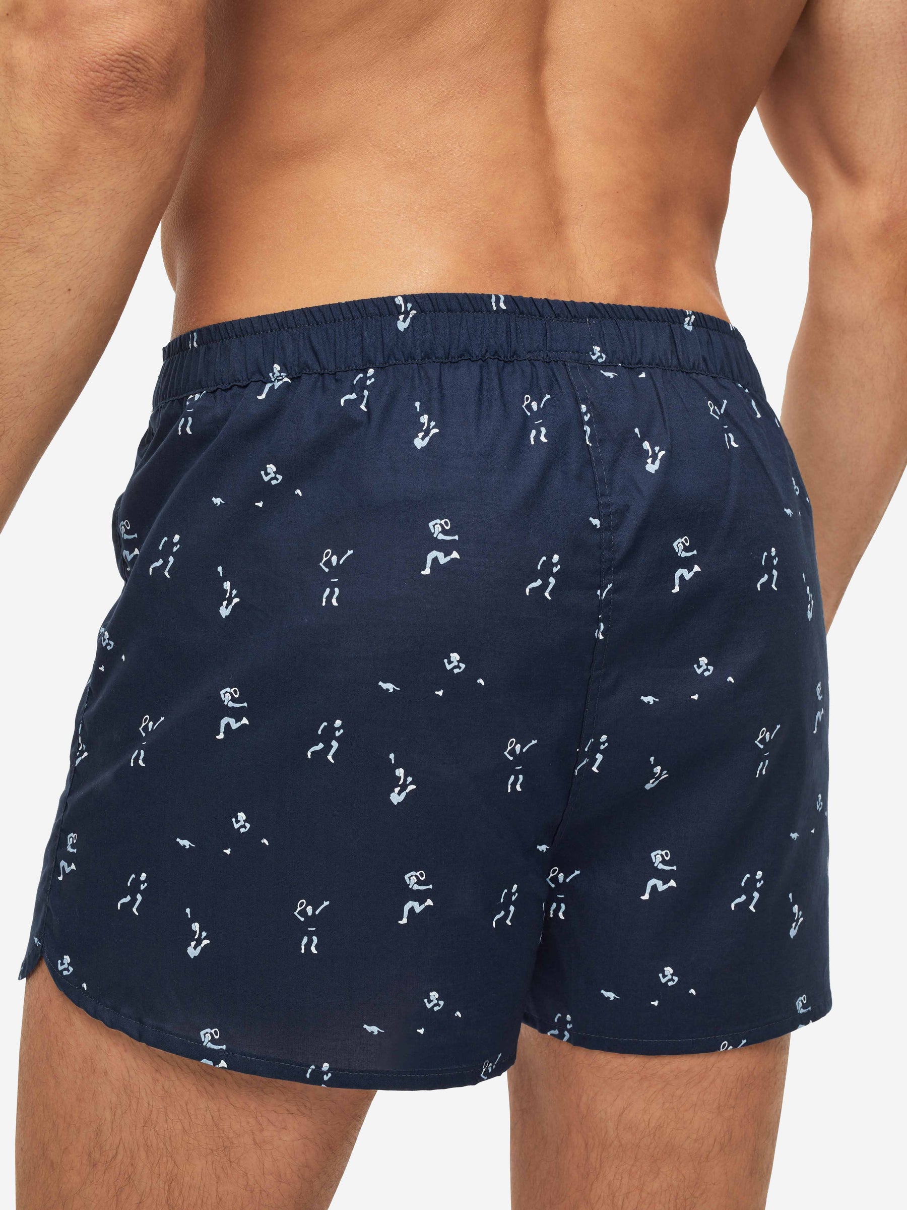 Men's Modern Fit Boxers Nelson 91 Cotton Batiste Navy