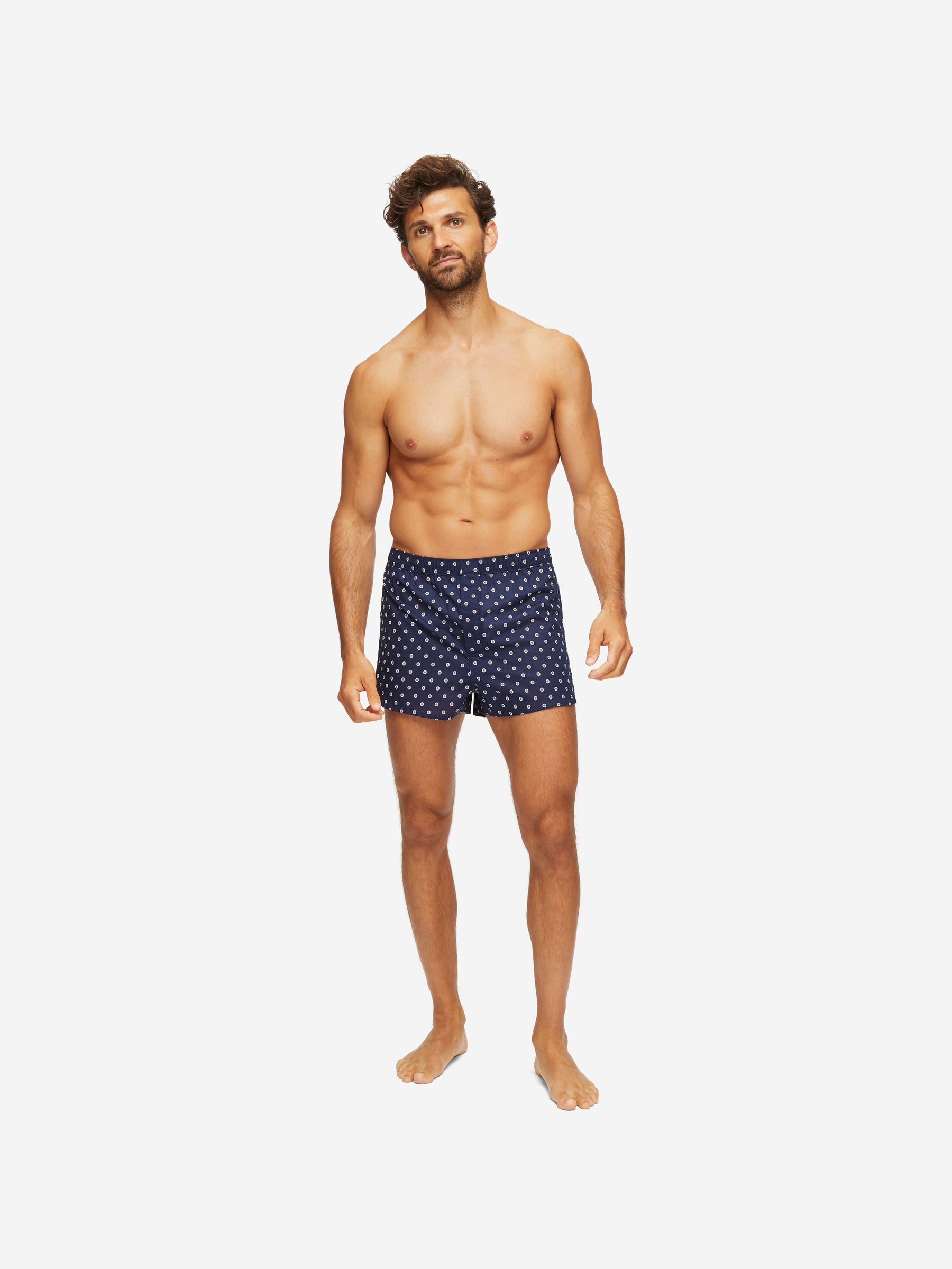 Men's Modern Fit Boxers Nelson 93 Cotton Batiste Navy