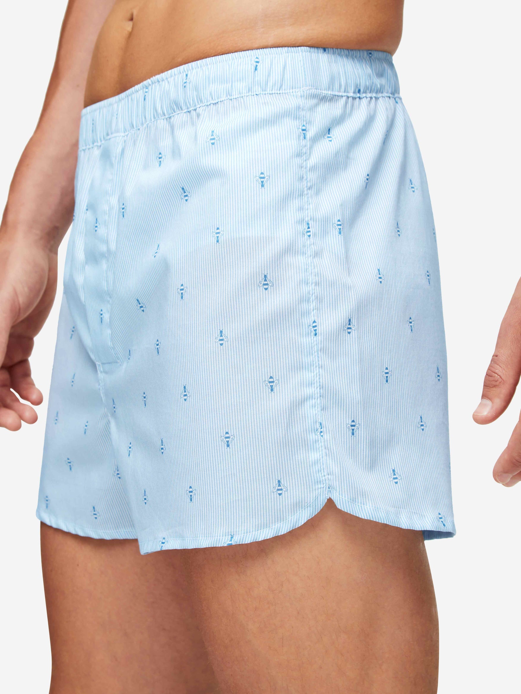 Men's Modern Fit Boxers Nelson 94 Cotton Batiste Blue