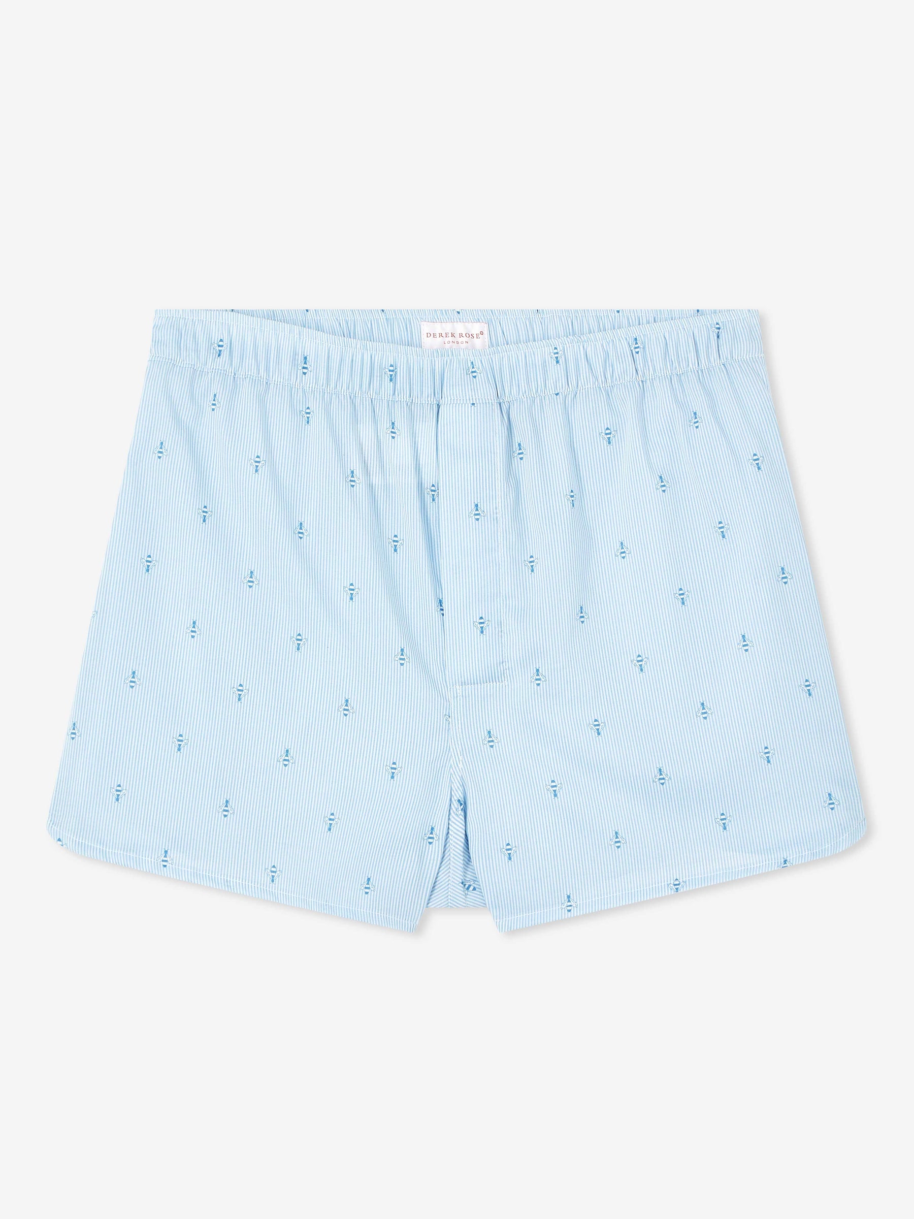 Men's Modern Fit Boxers Nelson 94 Cotton Batiste Blue