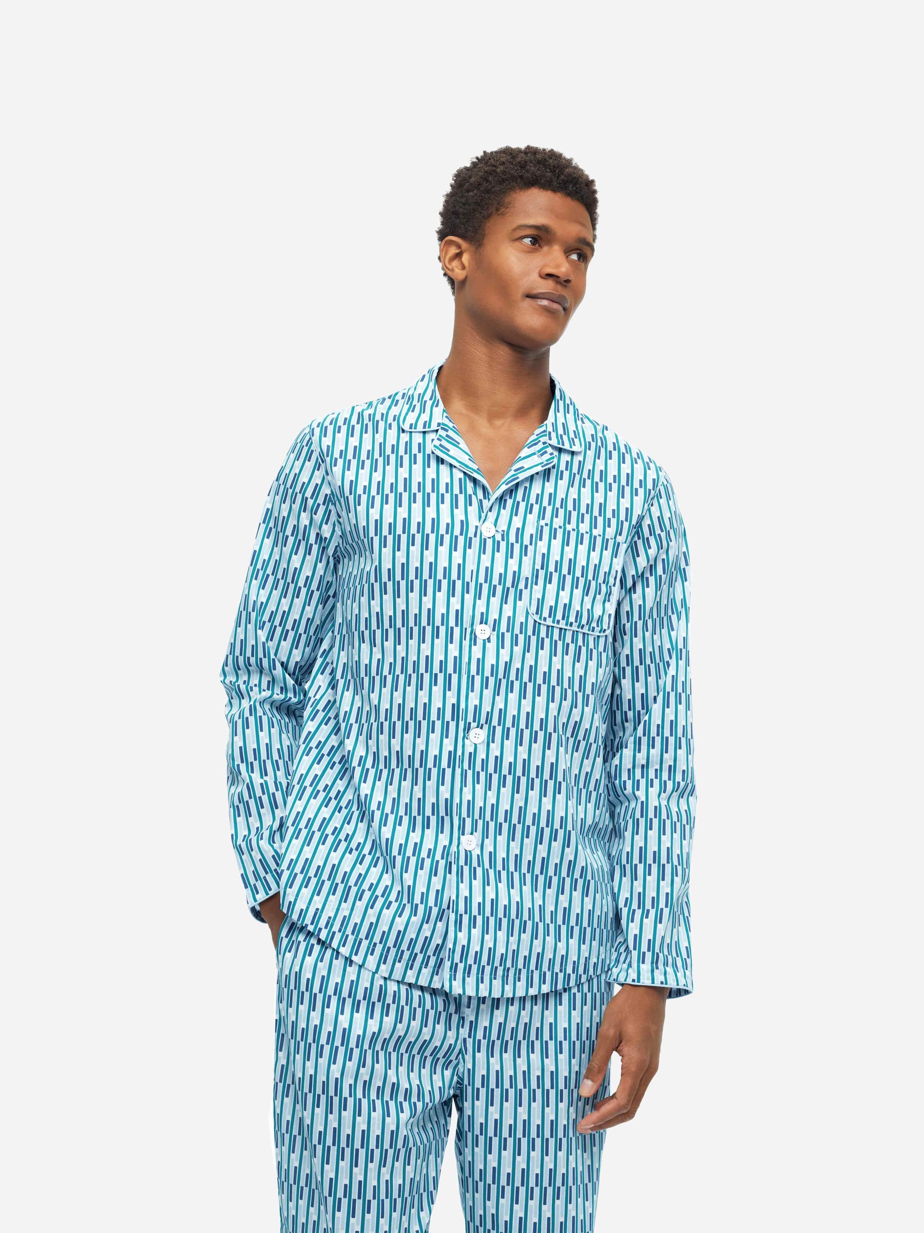 Men's Modern Fit Pyjamas Ledbury 53 Cotton Batiste Multi
