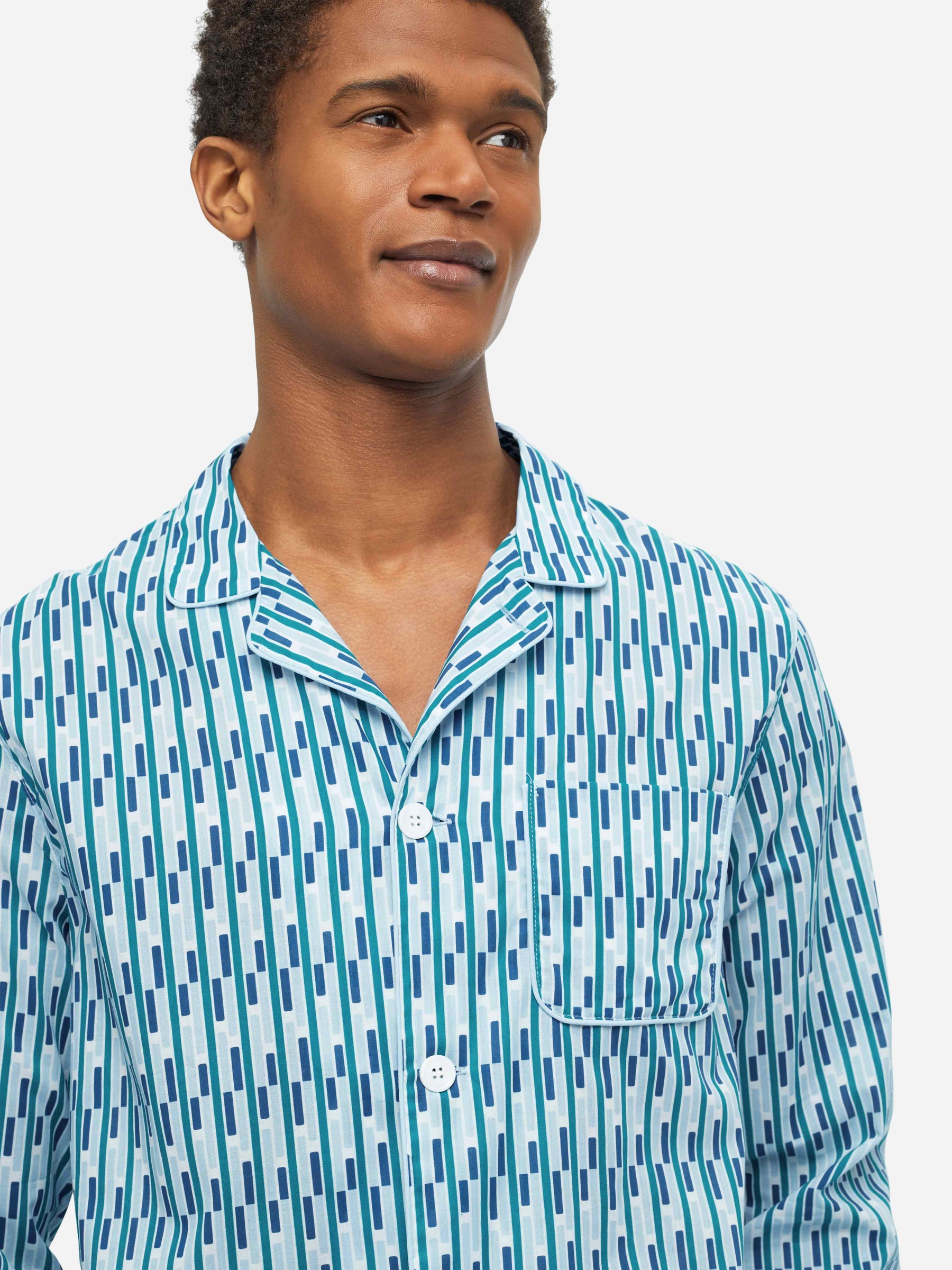 Men's Modern Fit Pyjamas Ledbury 53 Cotton Batiste Multi