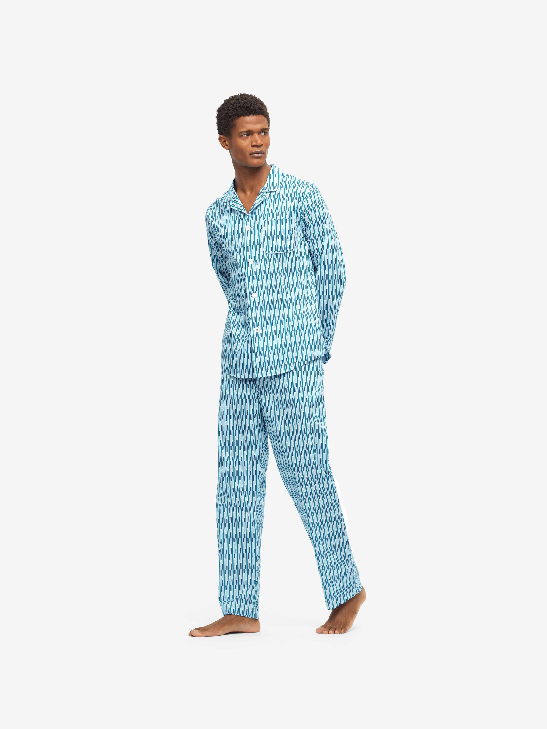Men's Modern Fit Pyjamas Ledbury 53 Cotton Batiste Multi