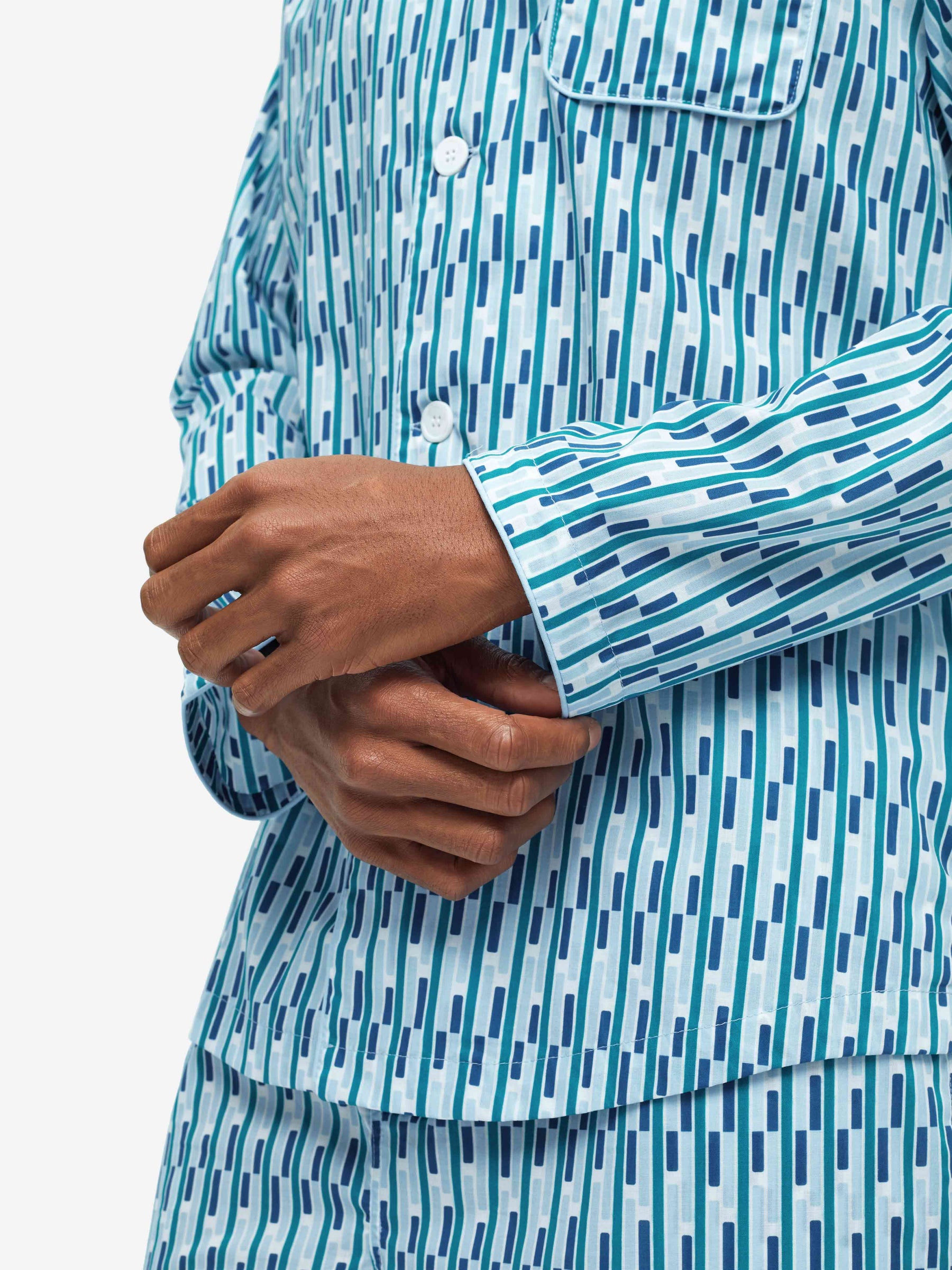 Men's Modern Fit Pyjamas Ledbury 53 Cotton Batiste Multi