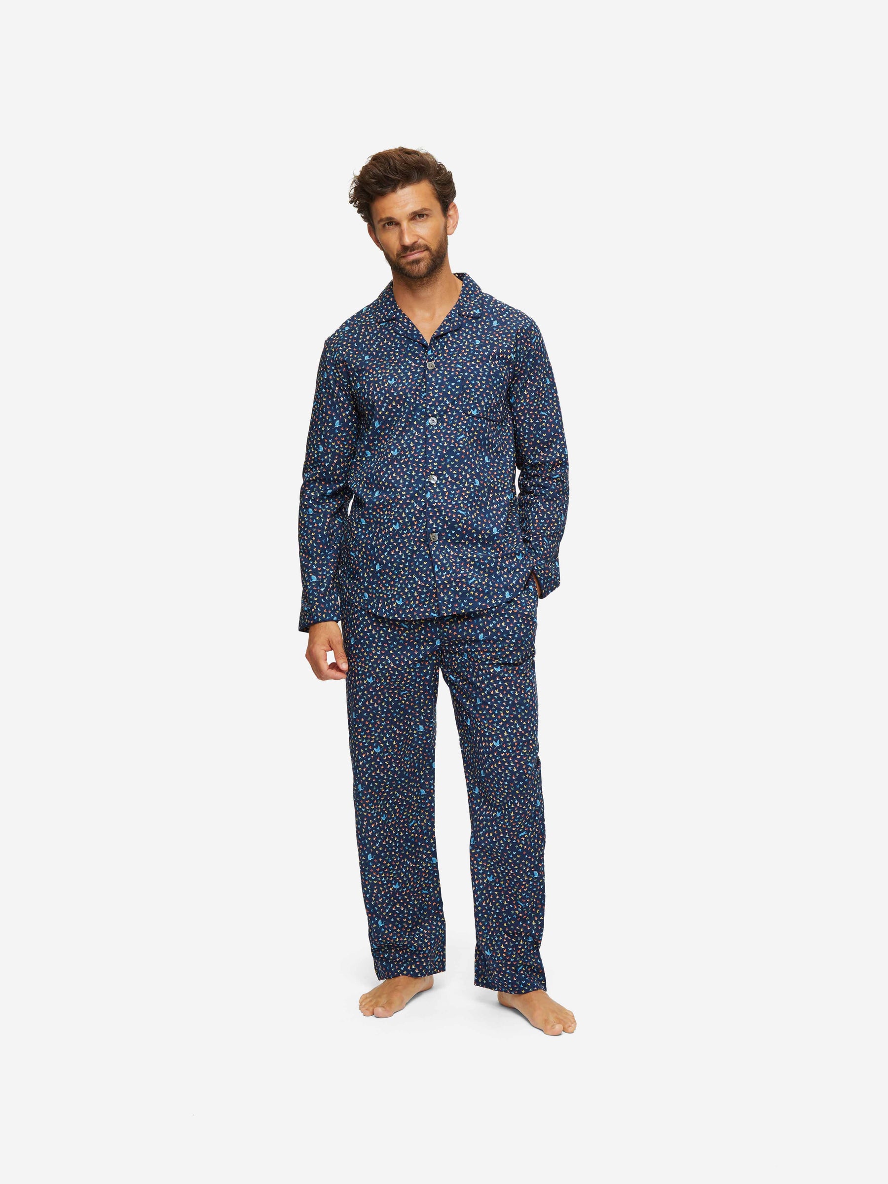 Men's Modern Fit Pyjamas Ledbury 58 Cotton Batiste Multi