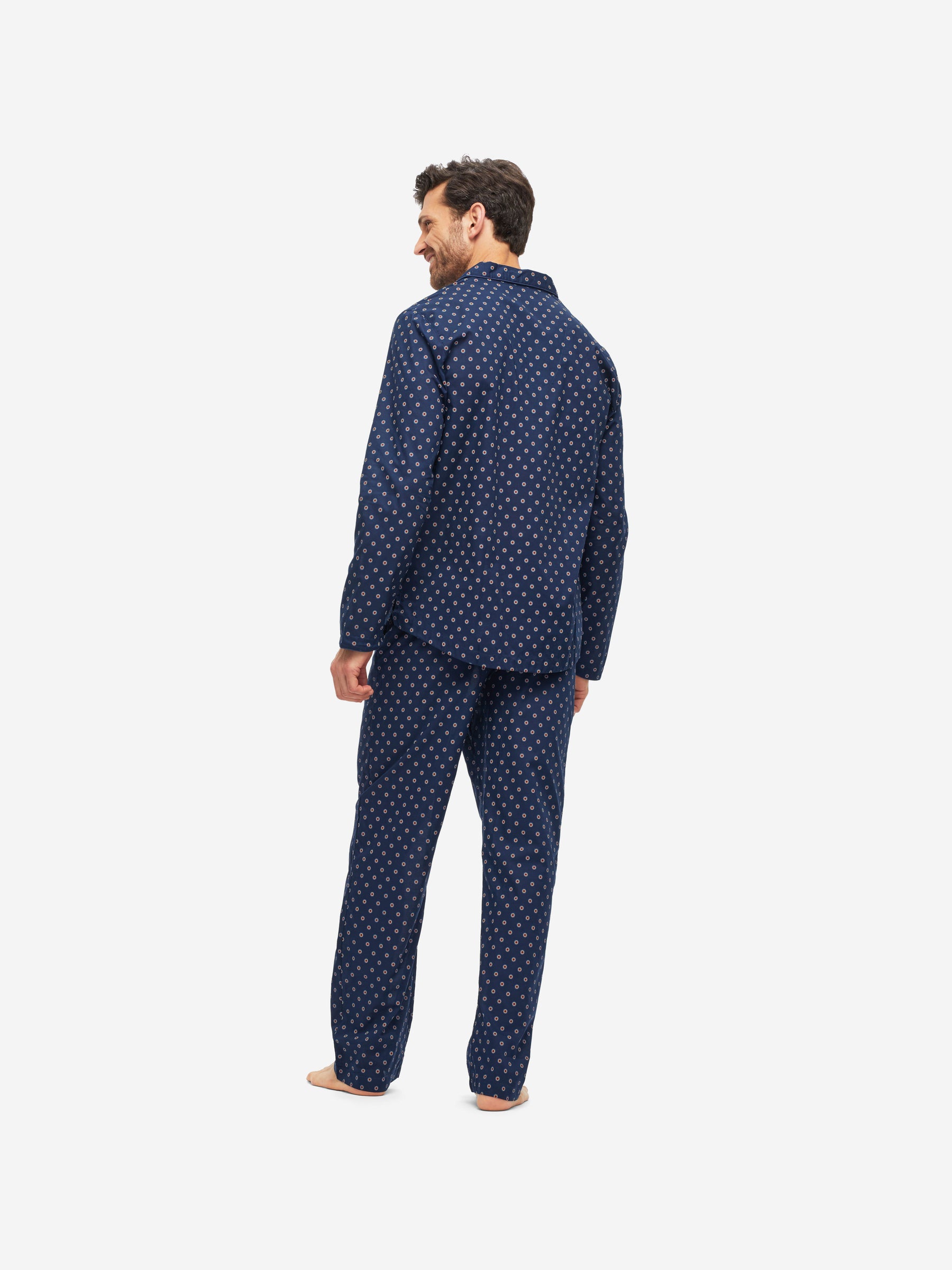 Men's Modern Fit Pyjamas Nelson 90 Cotton Batiste Navy