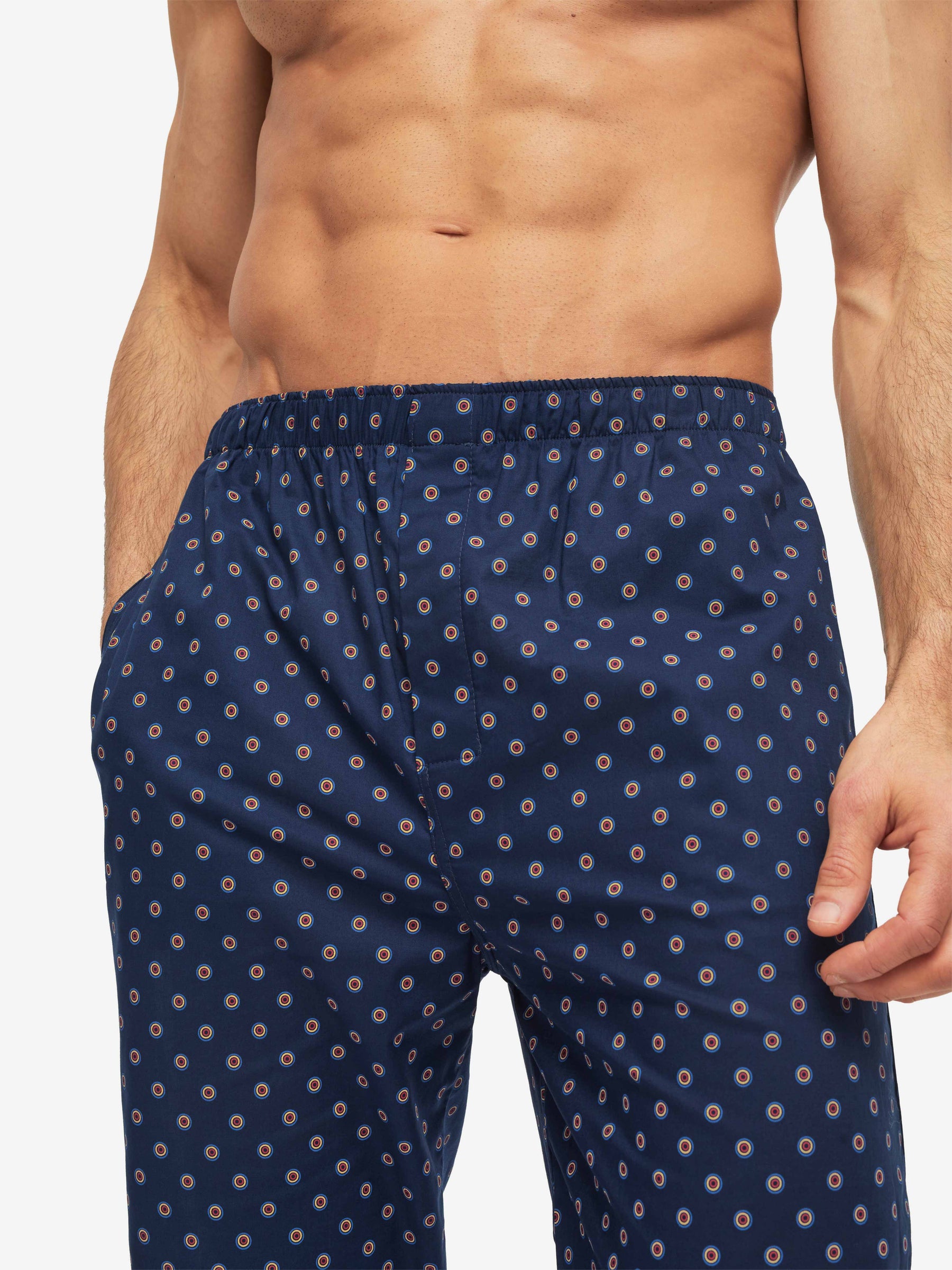 Men's Modern Fit Pyjamas Nelson 90 Cotton Batiste Navy