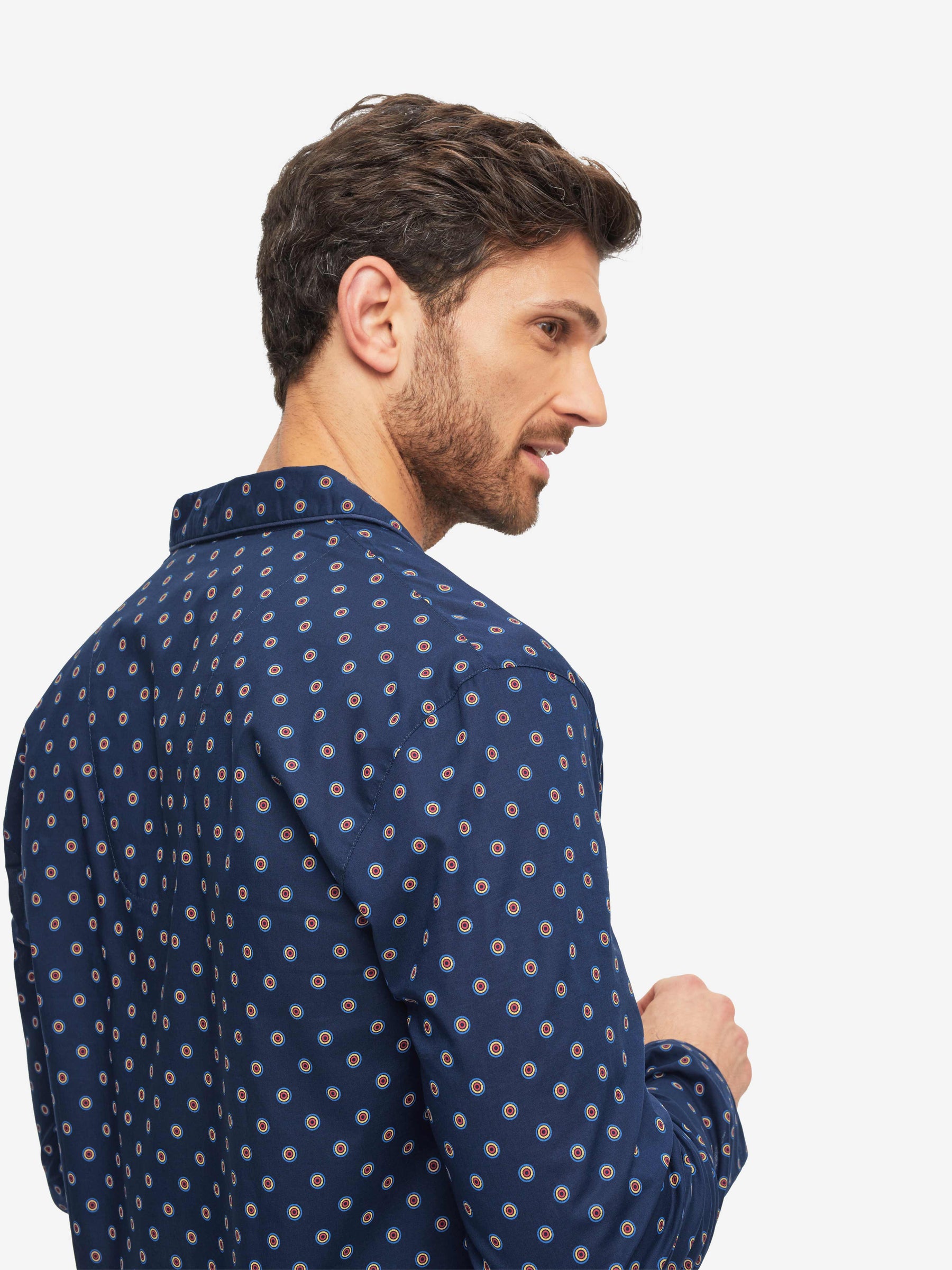 Men's Modern Fit Pyjamas Nelson 90 Cotton Batiste Navy