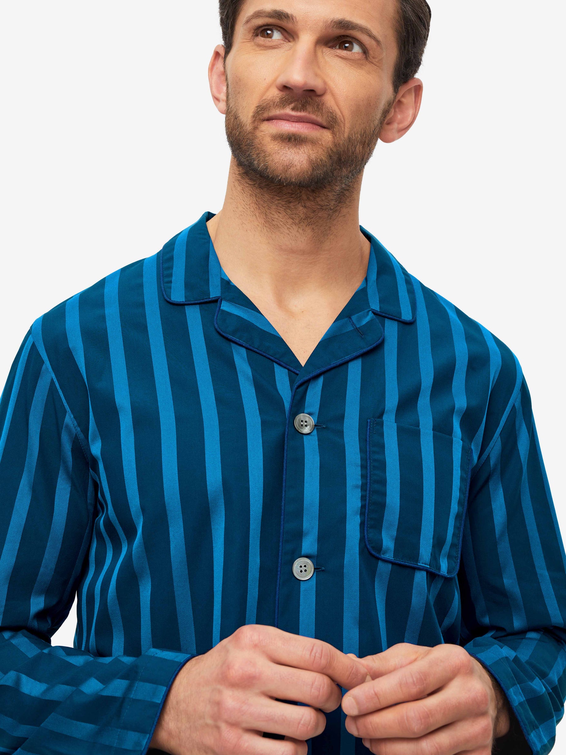 Men's Modern Fit Pyjamas Royal 218 Cotton Navy