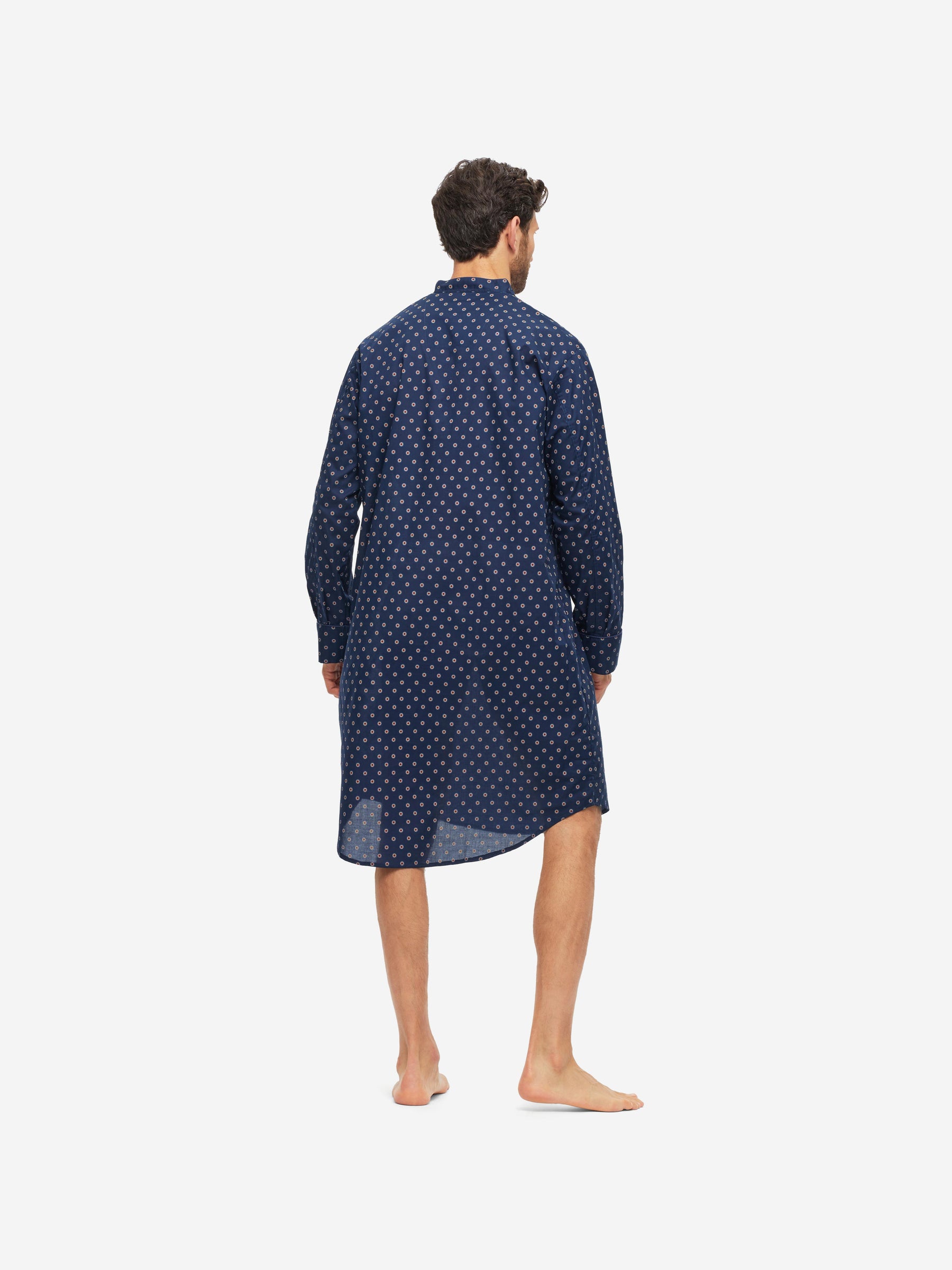 Men's Nightshirt Nelson 90 Cotton Batiste Navy