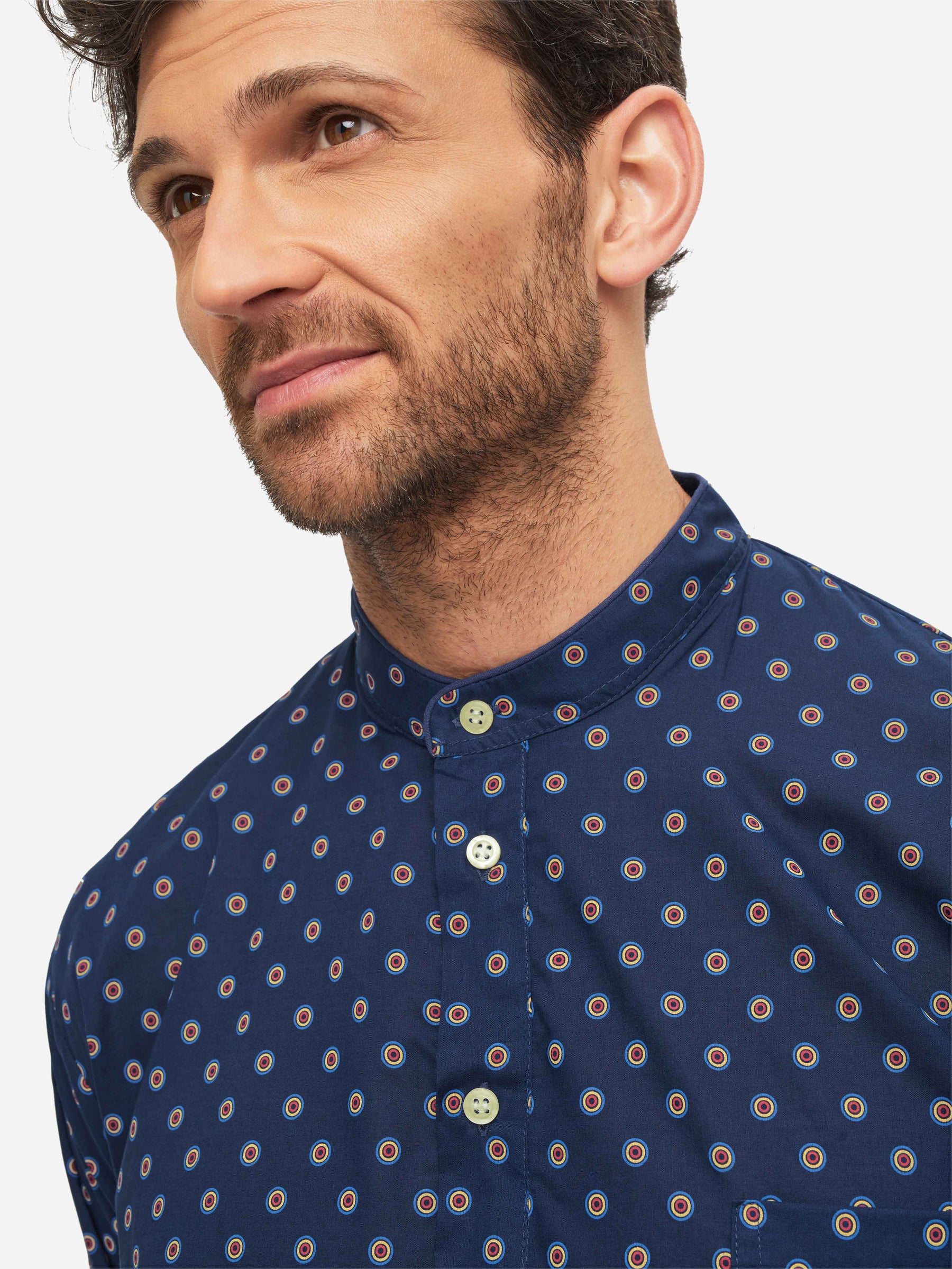 Men's Nightshirt Nelson 90 Cotton Batiste Navy