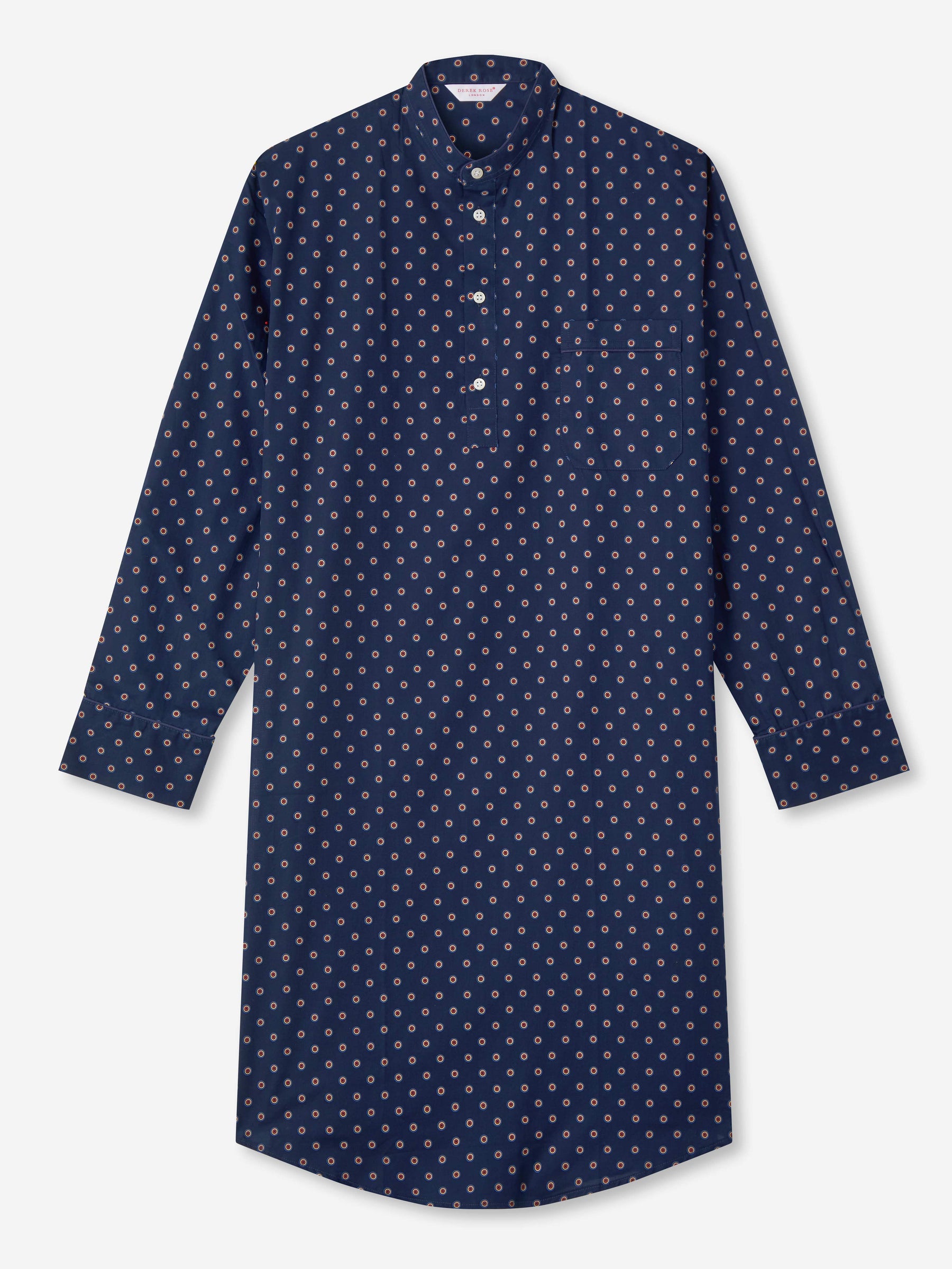 Men's Nightshirt Nelson 90 Cotton Batiste Navy