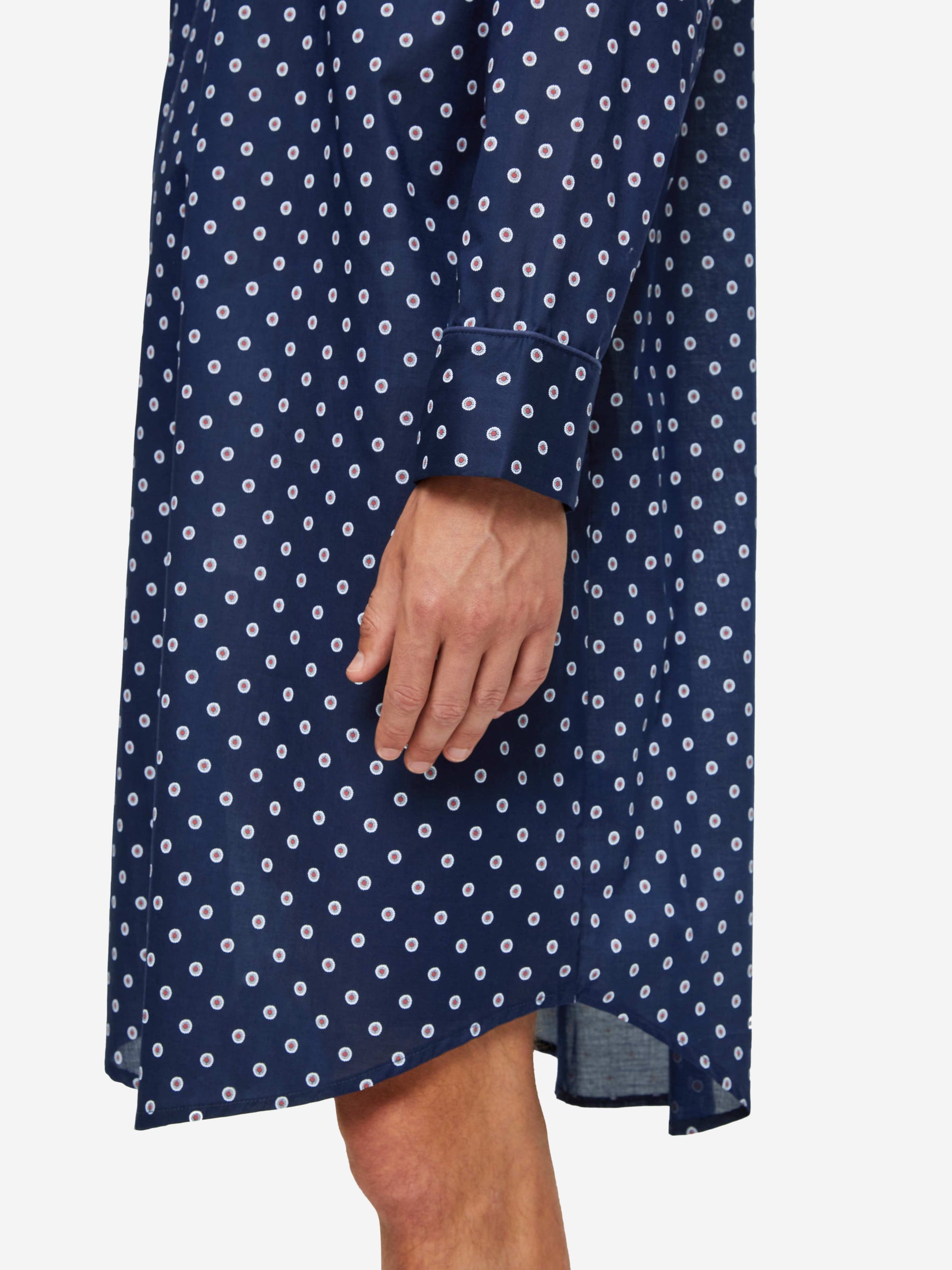 Men's Nightshirt Nelson 93 Cotton Batiste Navy