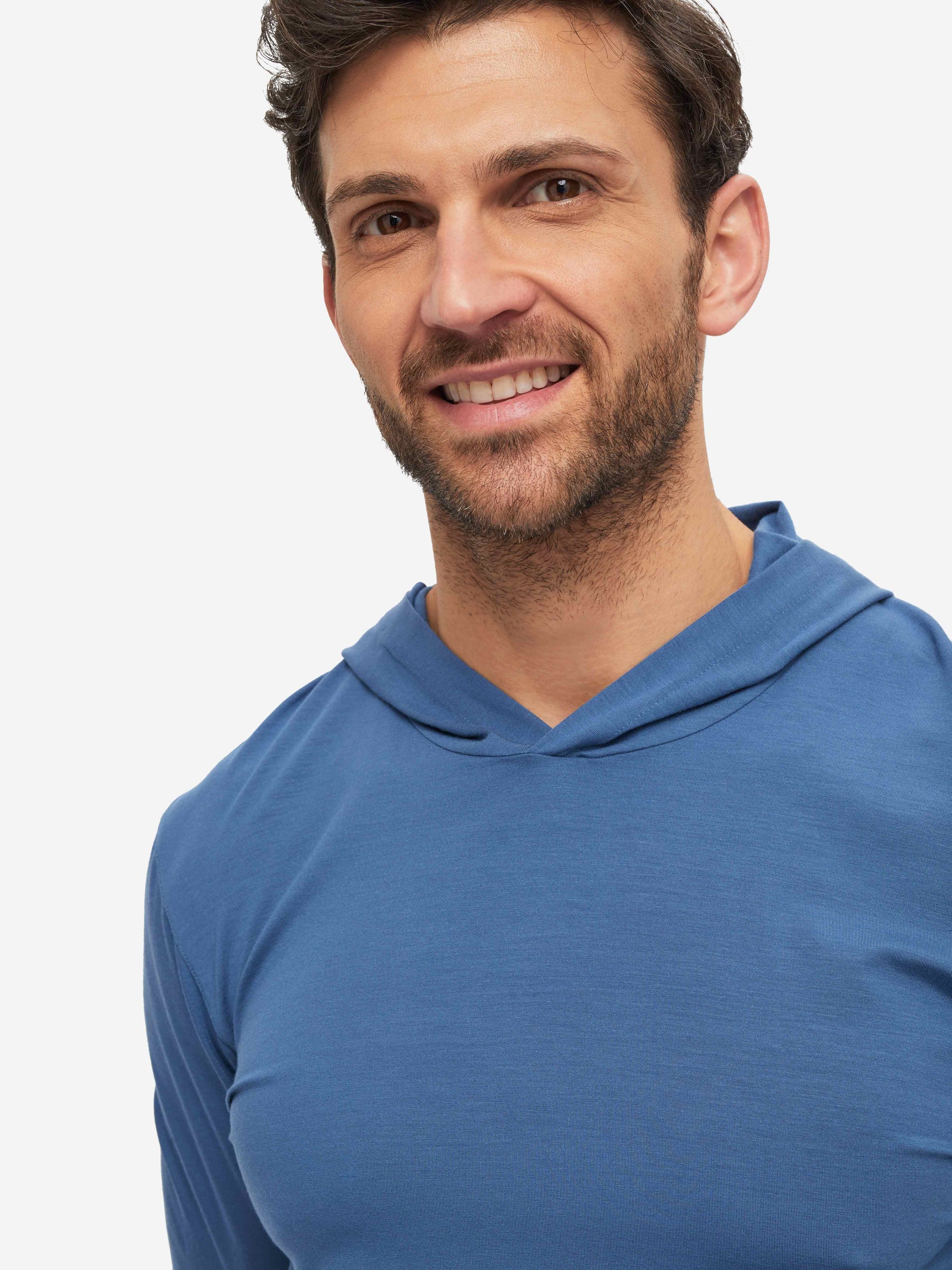 Men's Pullover Hoodie Basel Micro Modal Stretch Storm Blue