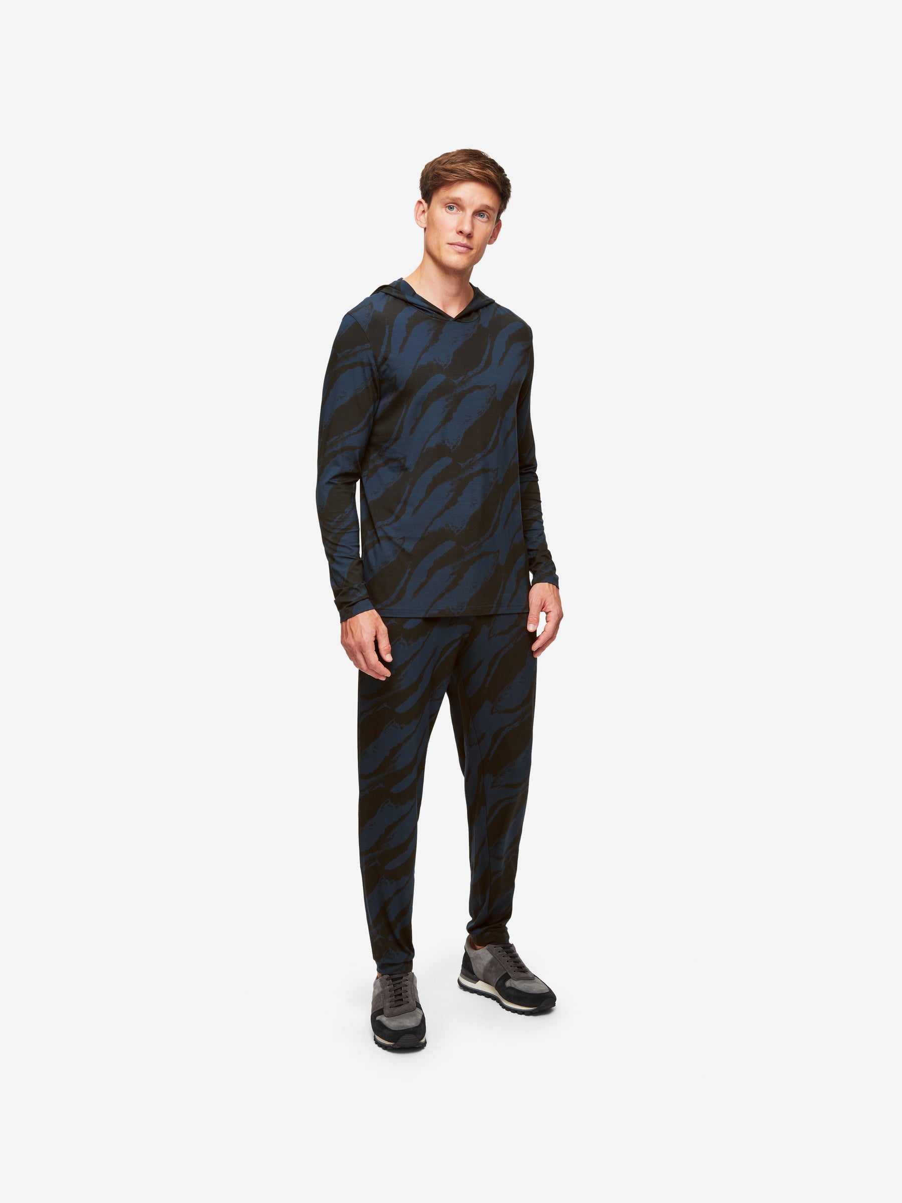 Men's Pullover Hoodie London 8 Micro Modal Navy