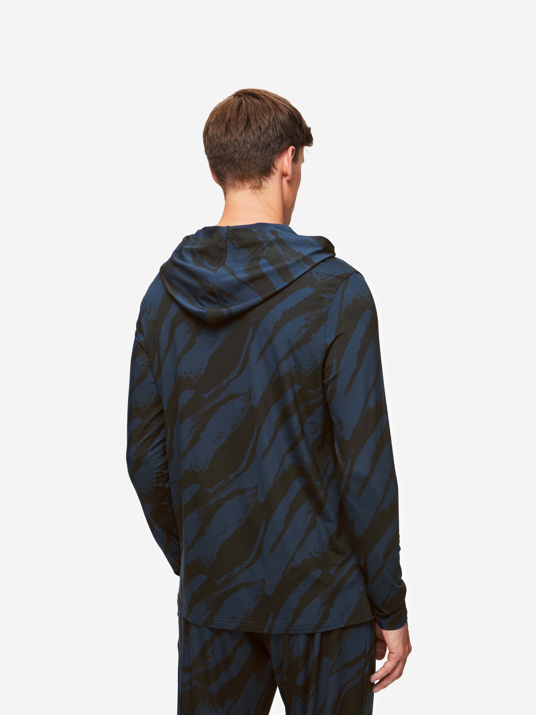 Men's Pullover Hoodie London 8 Micro Modal Navy
