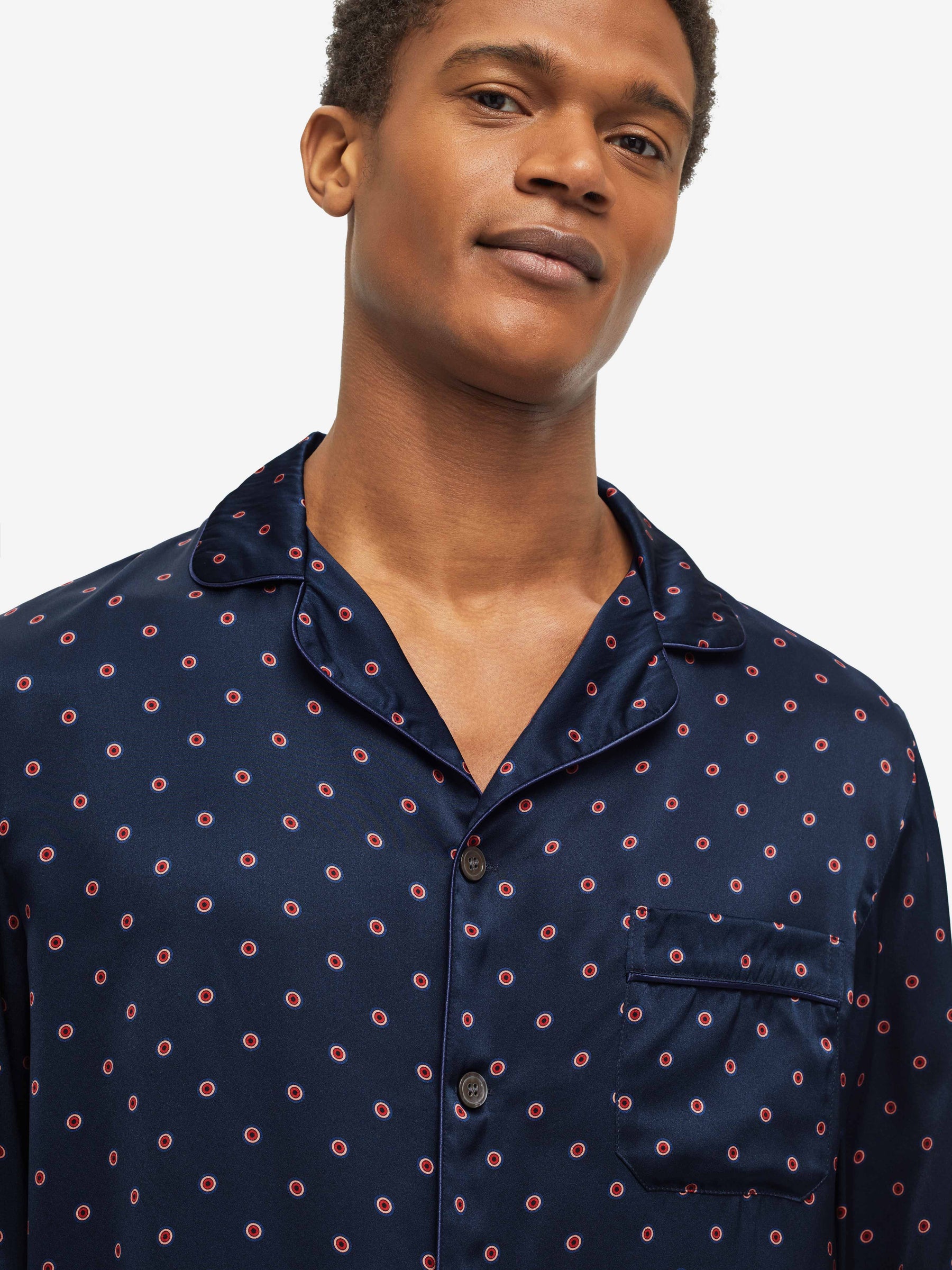 Men's Pyjamas Brindisi 79 Silk Satin Navy