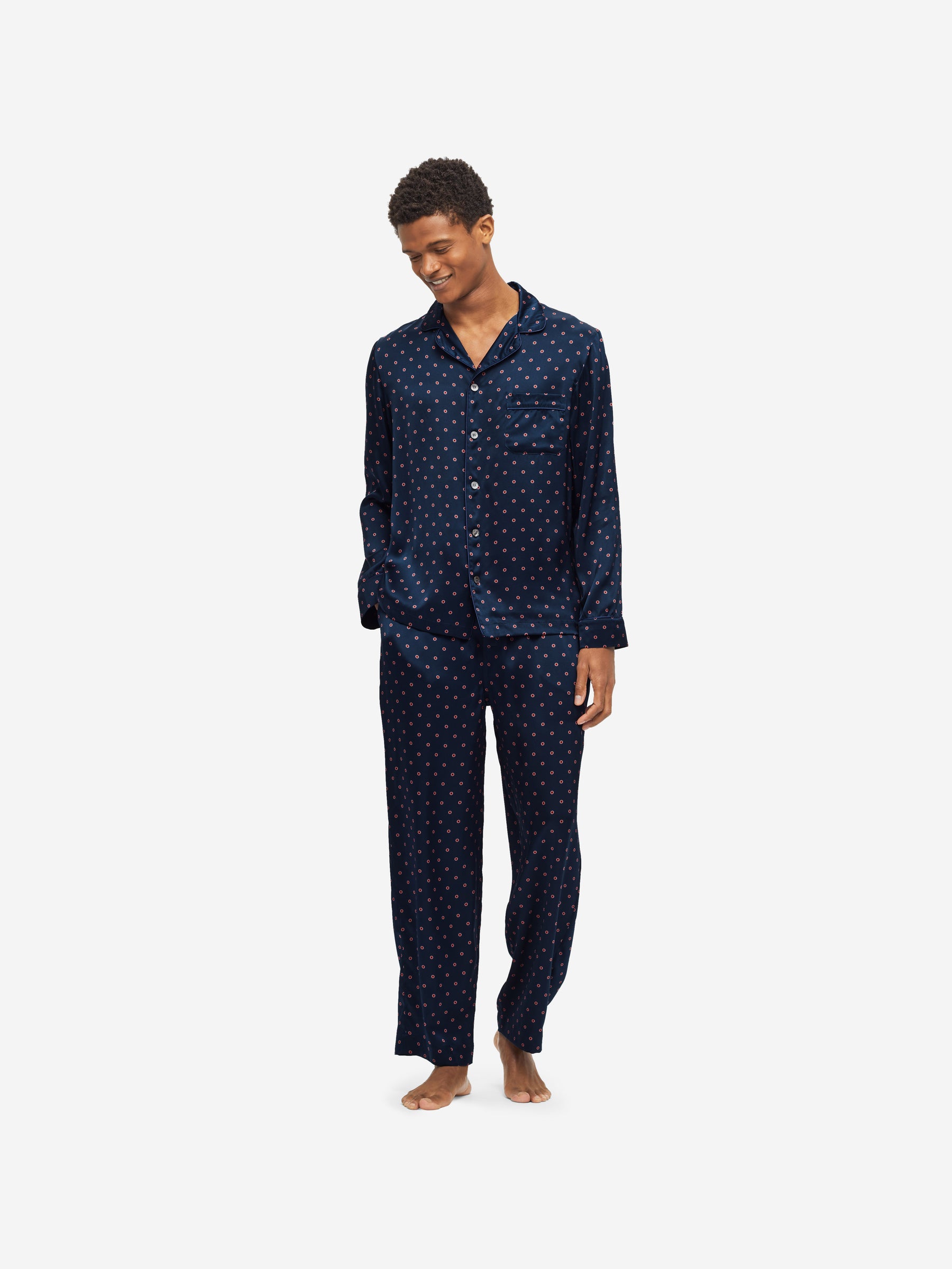 Men's Pyjamas Brindisi 79 Silk Satin Navy