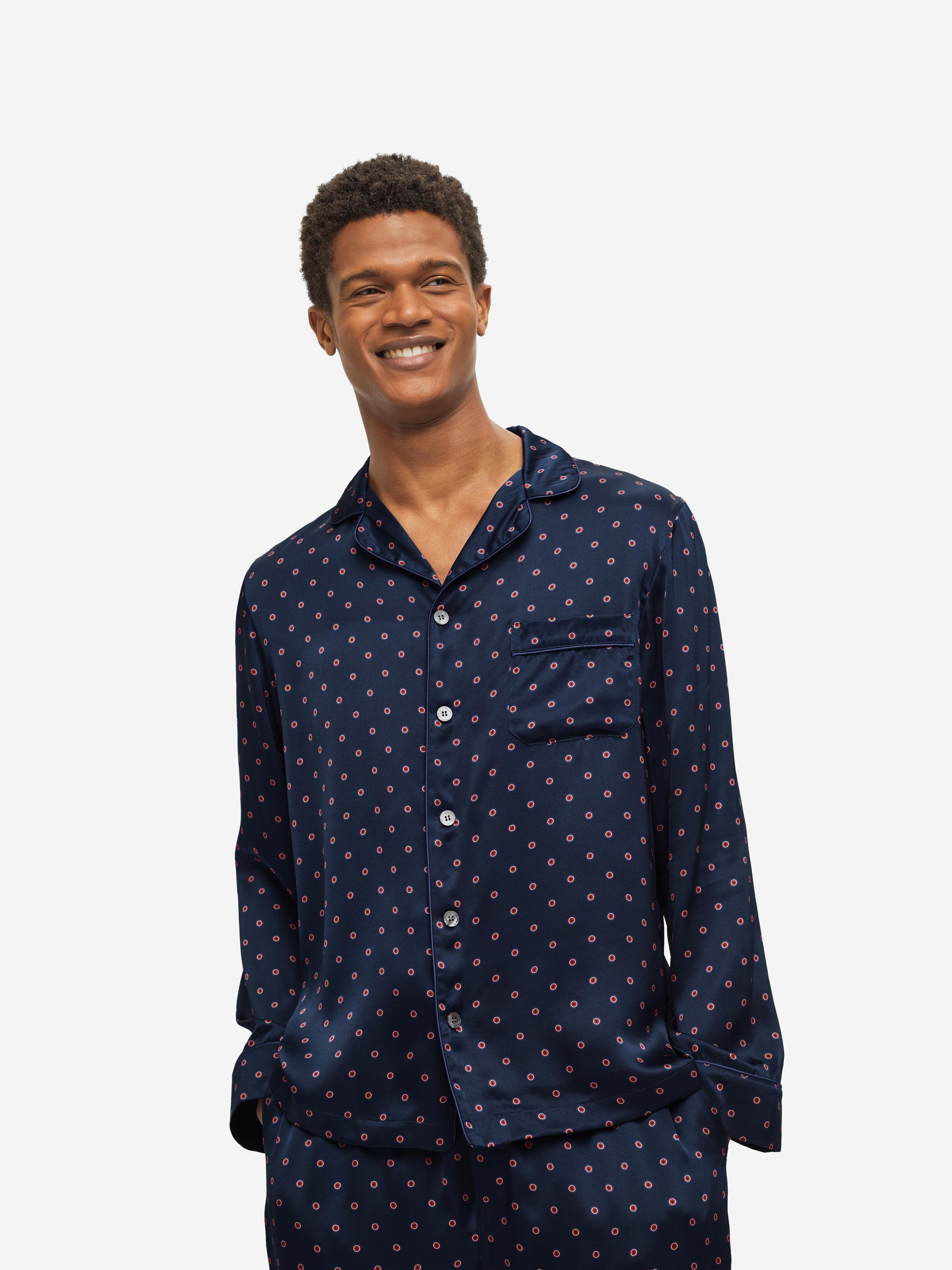 Men's Pyjamas Brindisi 79 Silk Satin Navy