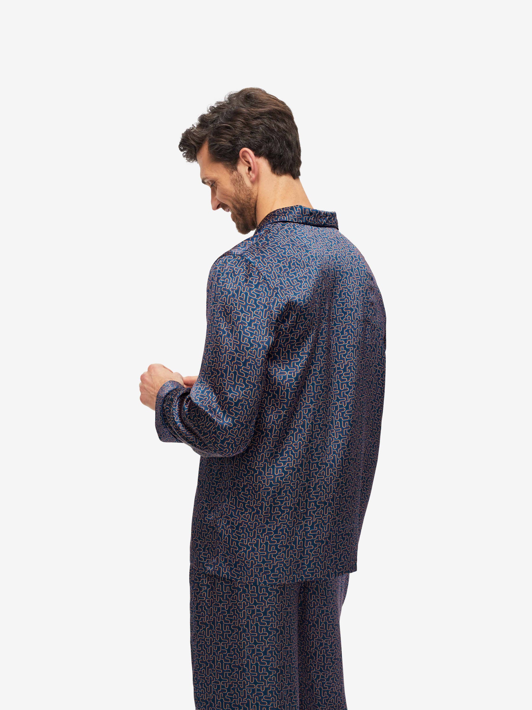 Men's Pyjamas Brindisi 80 Silk Satin Navy