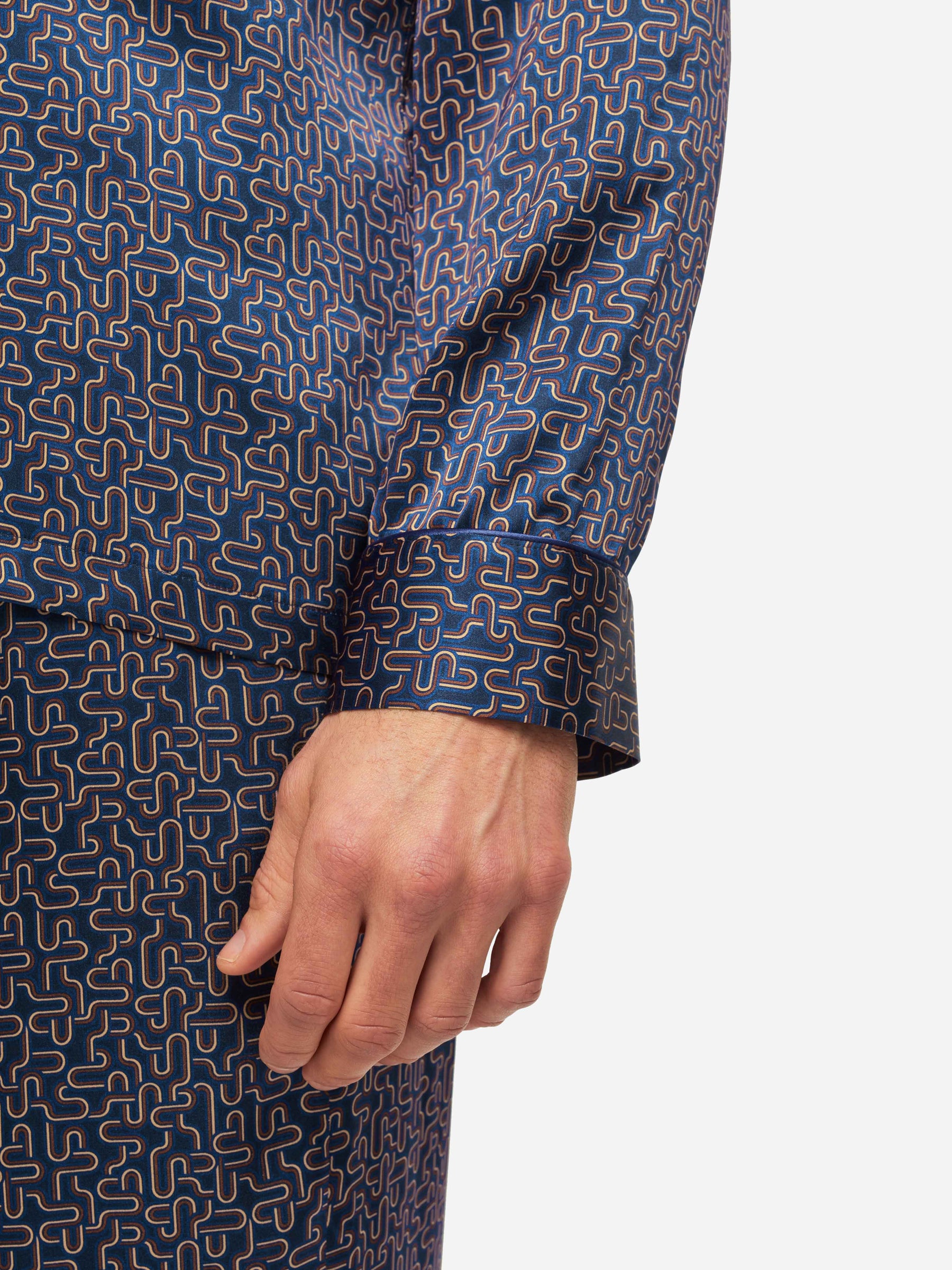 Men's Pyjamas Brindisi 80 Silk Satin Navy