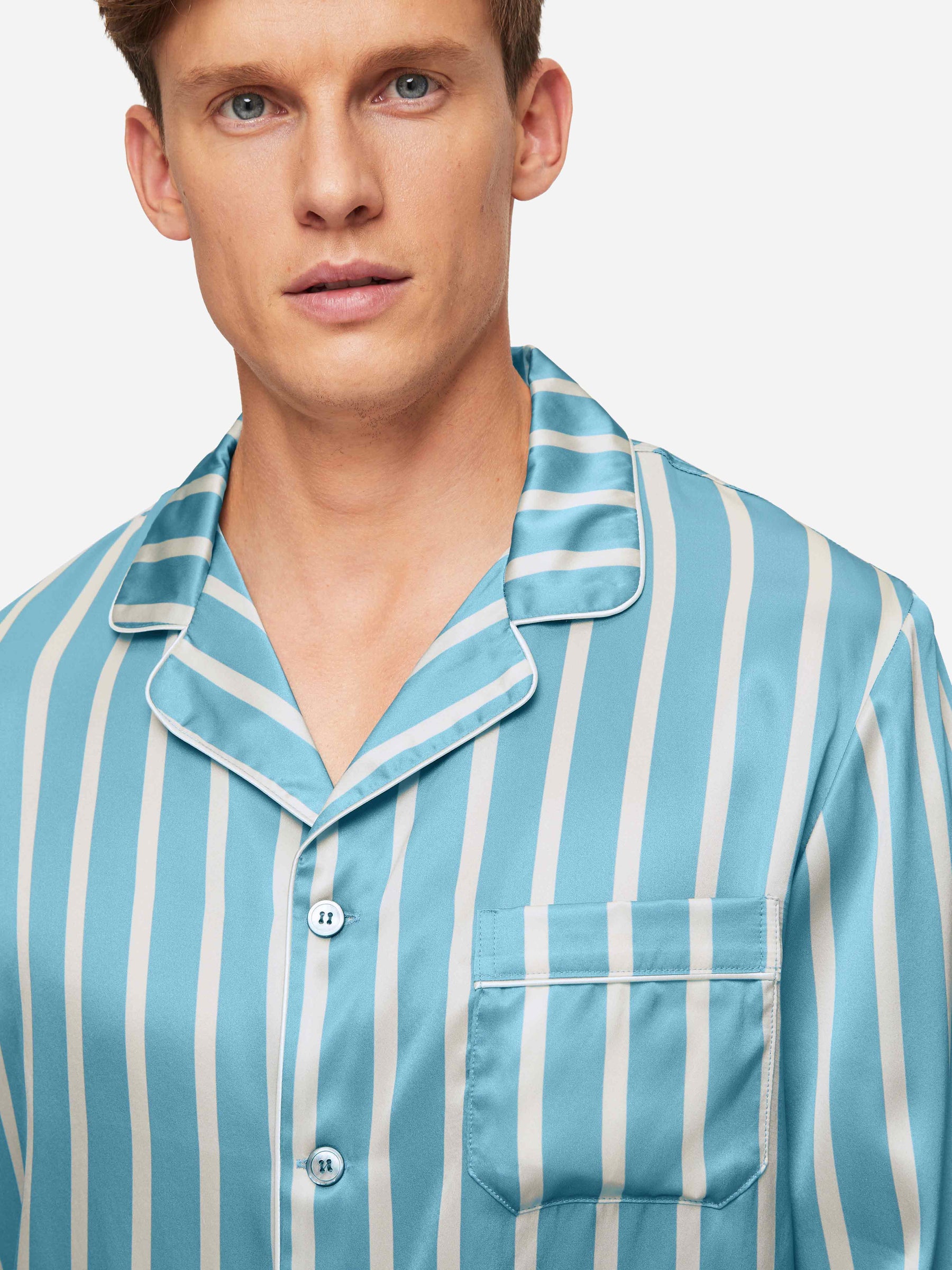 Men's Pyjamas Brindisi 88 Silk Satin Blue