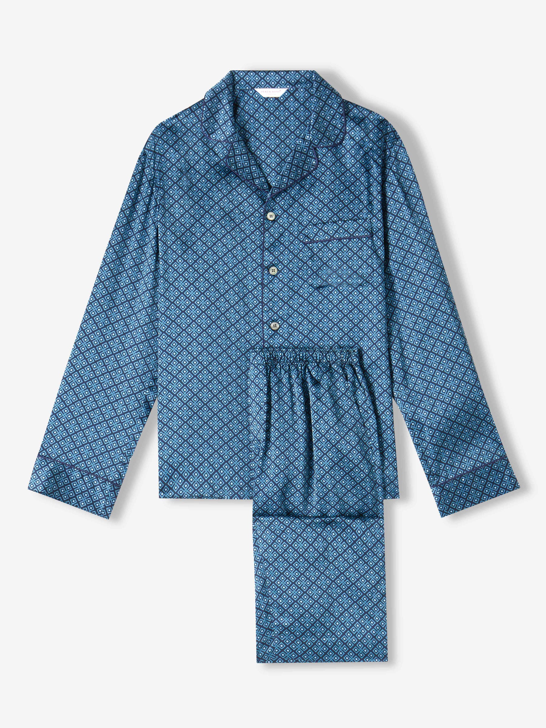 Men's Pyjamas Brindisi 89 Silk Satin Navy