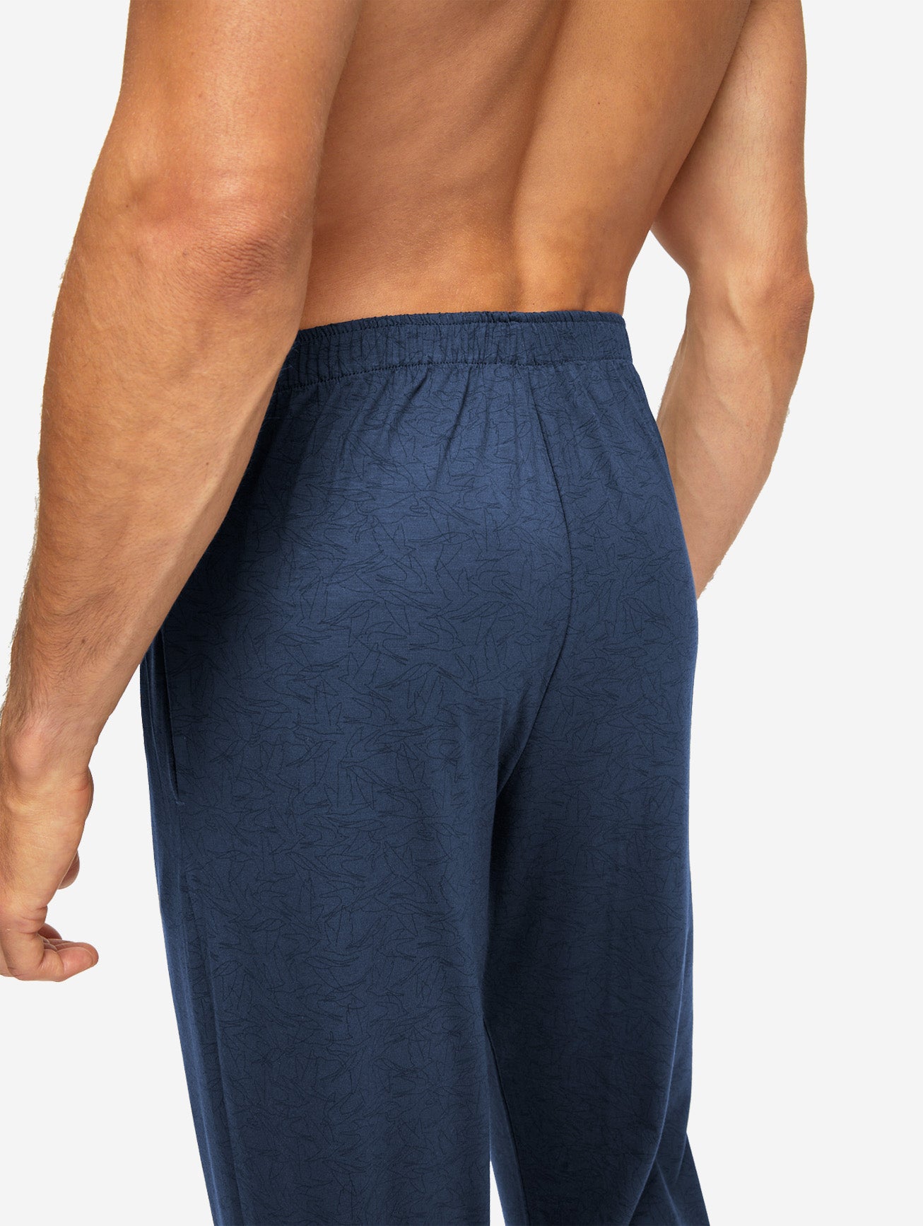 Men's Pyjamas London 9 Bird Print Micro Modal Navy