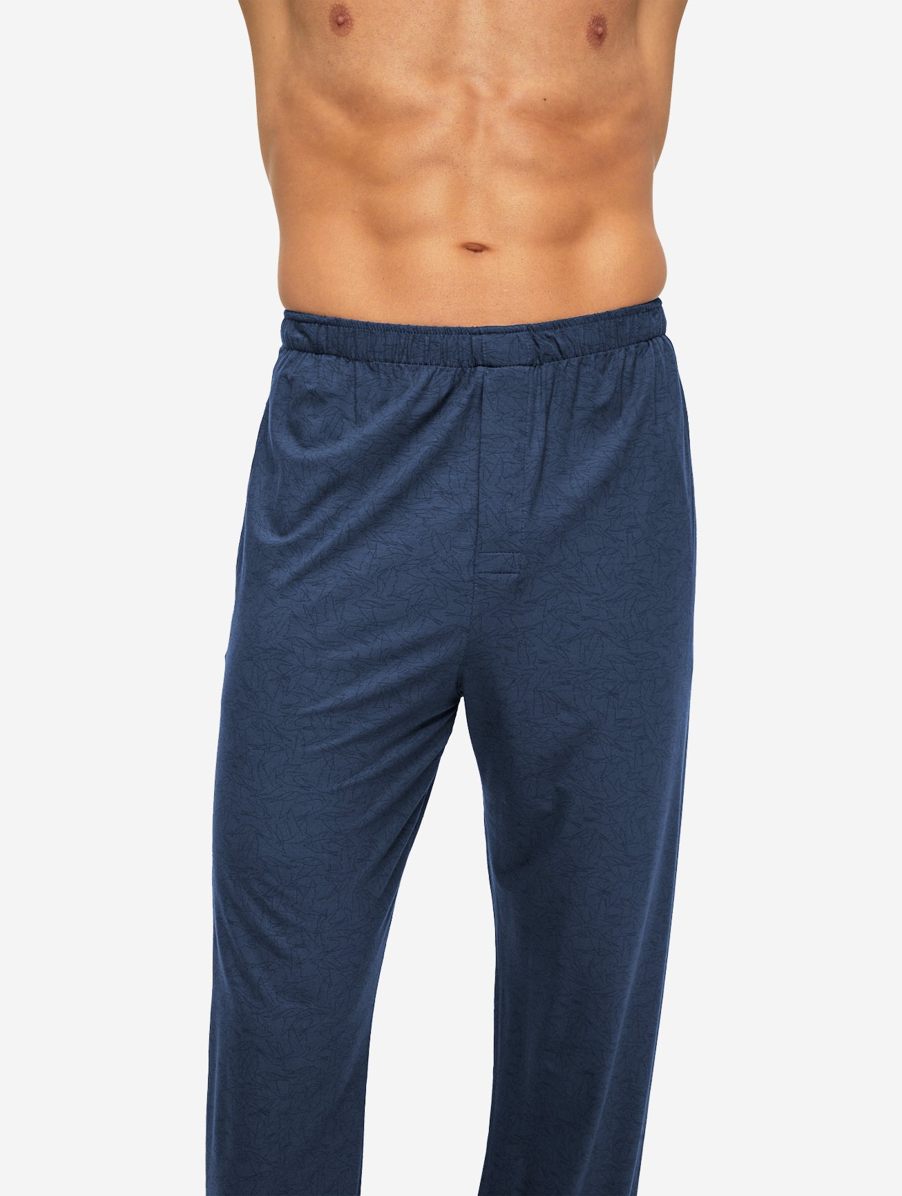 Men's Pyjamas London 9 Bird Print Micro Modal Navy
