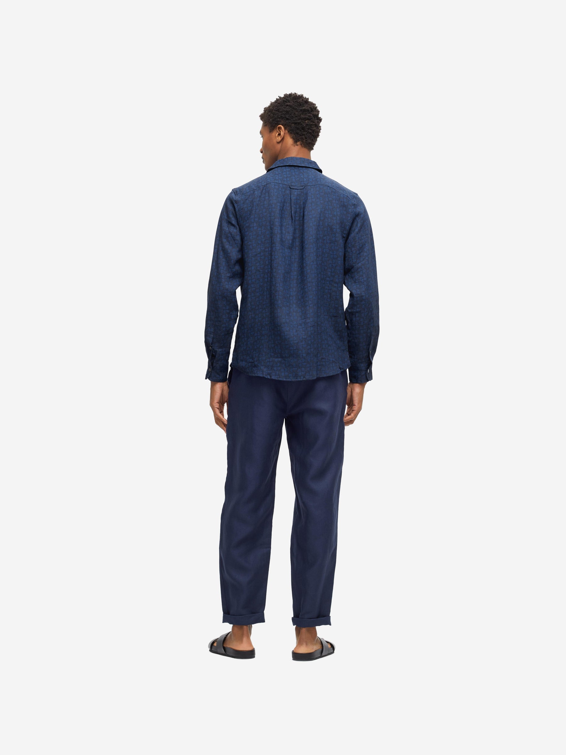Men's Shirt Milan 17 Linen Navy