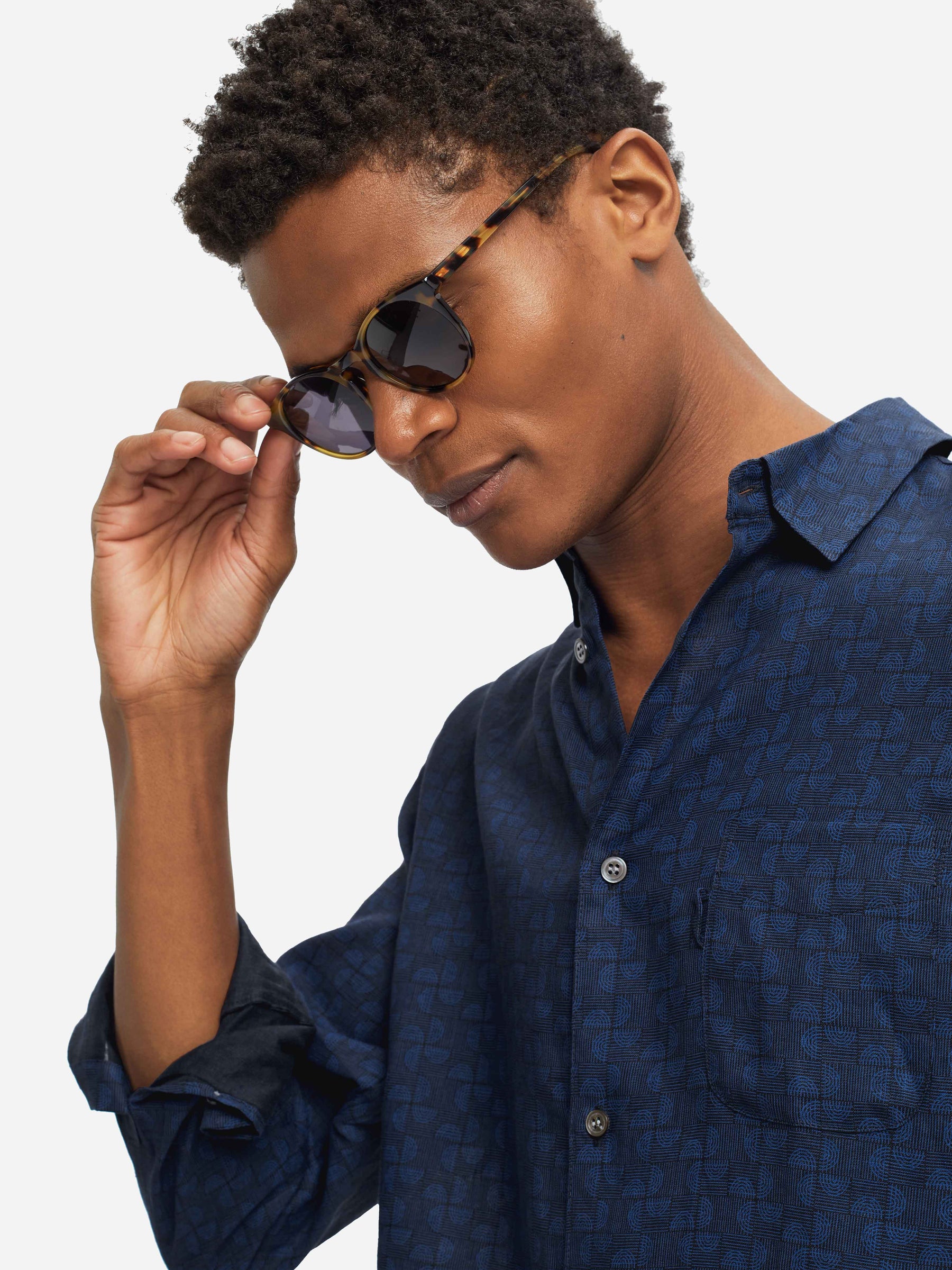 Men's Shirt Milan 17 Linen Navy