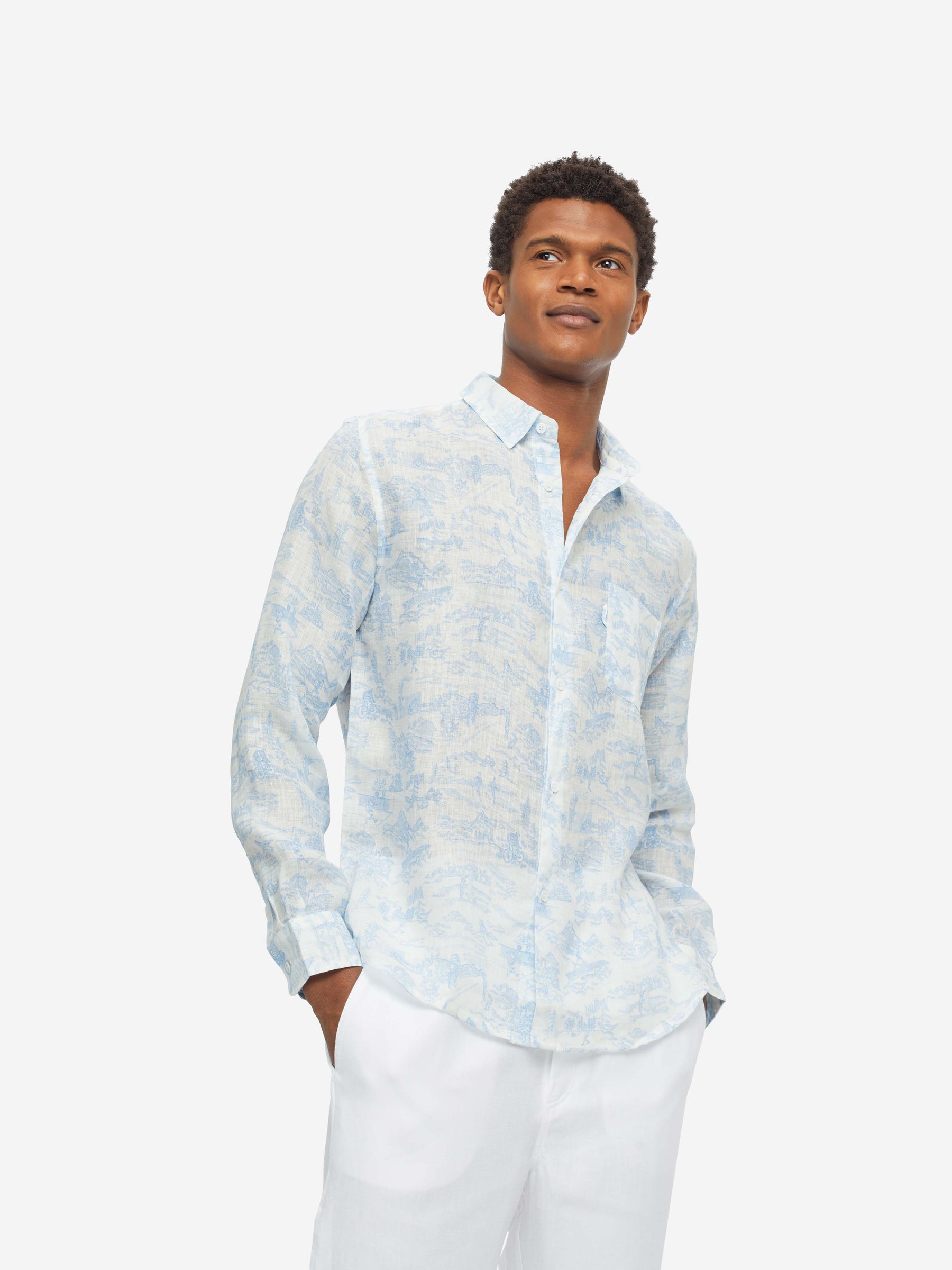 Men's Shirt Milan 18 Linen White