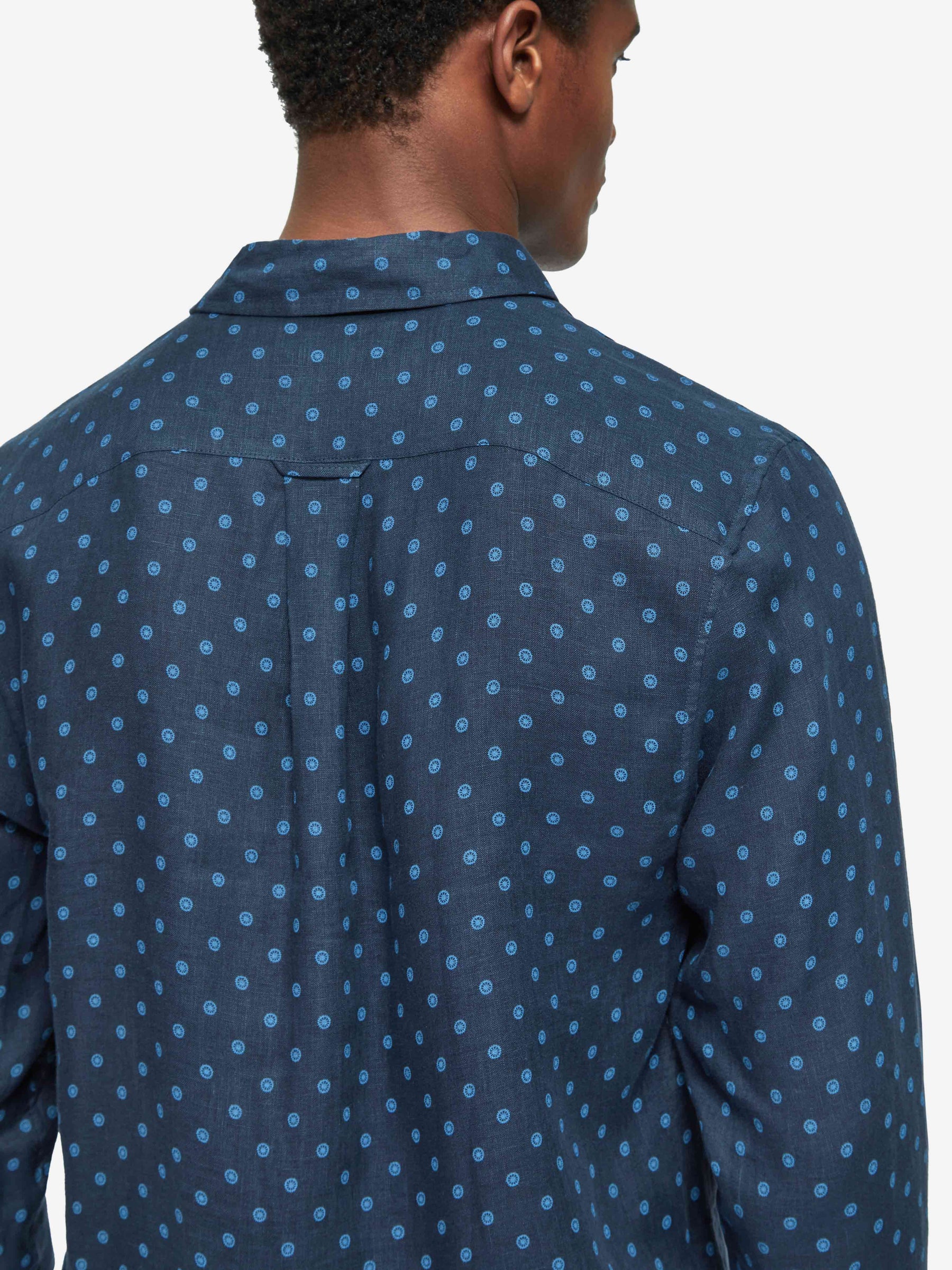 Men's Shirt Milan 19 Linen Navy