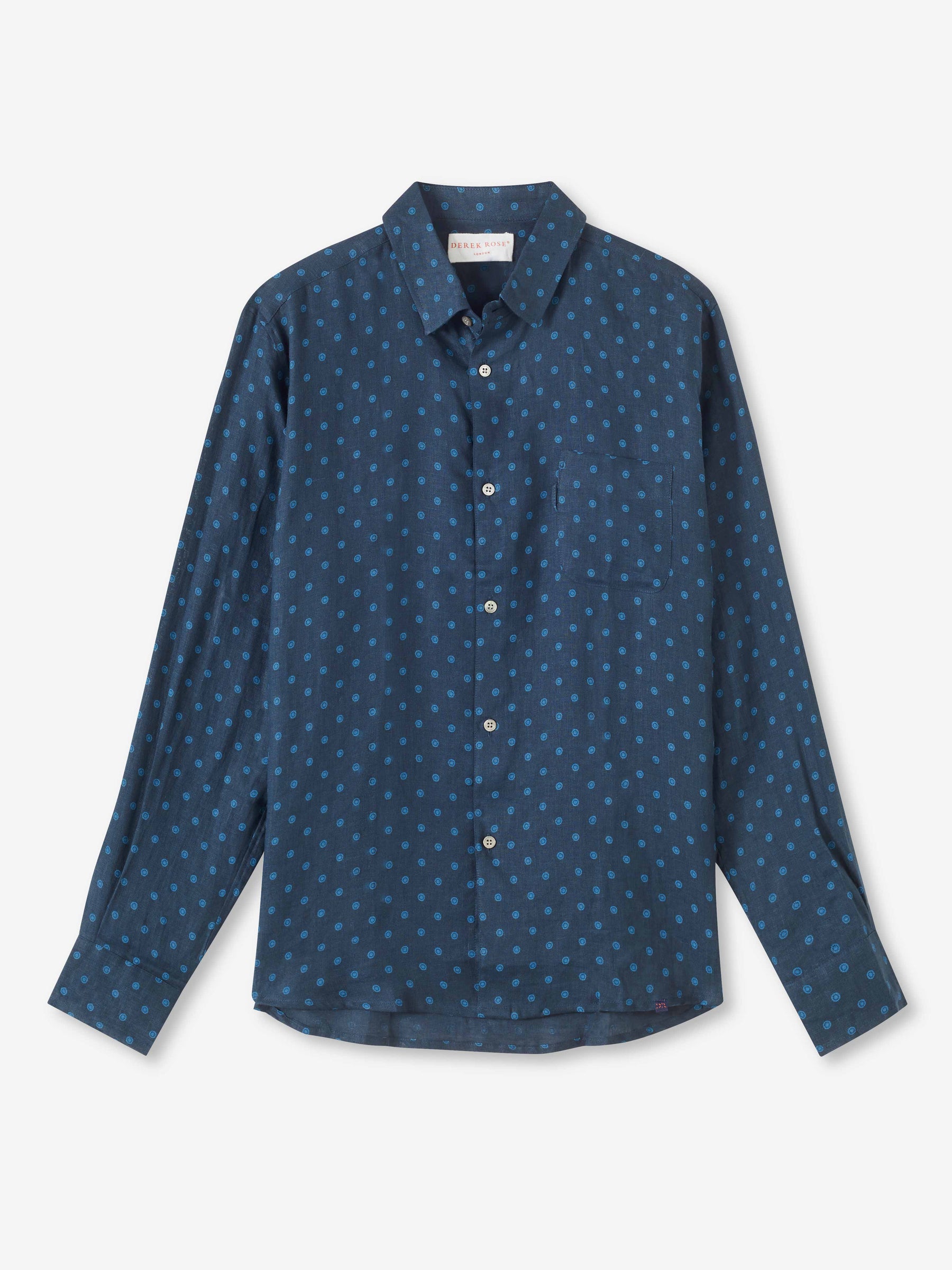 Men's Shirt Milan 19 Linen Navy