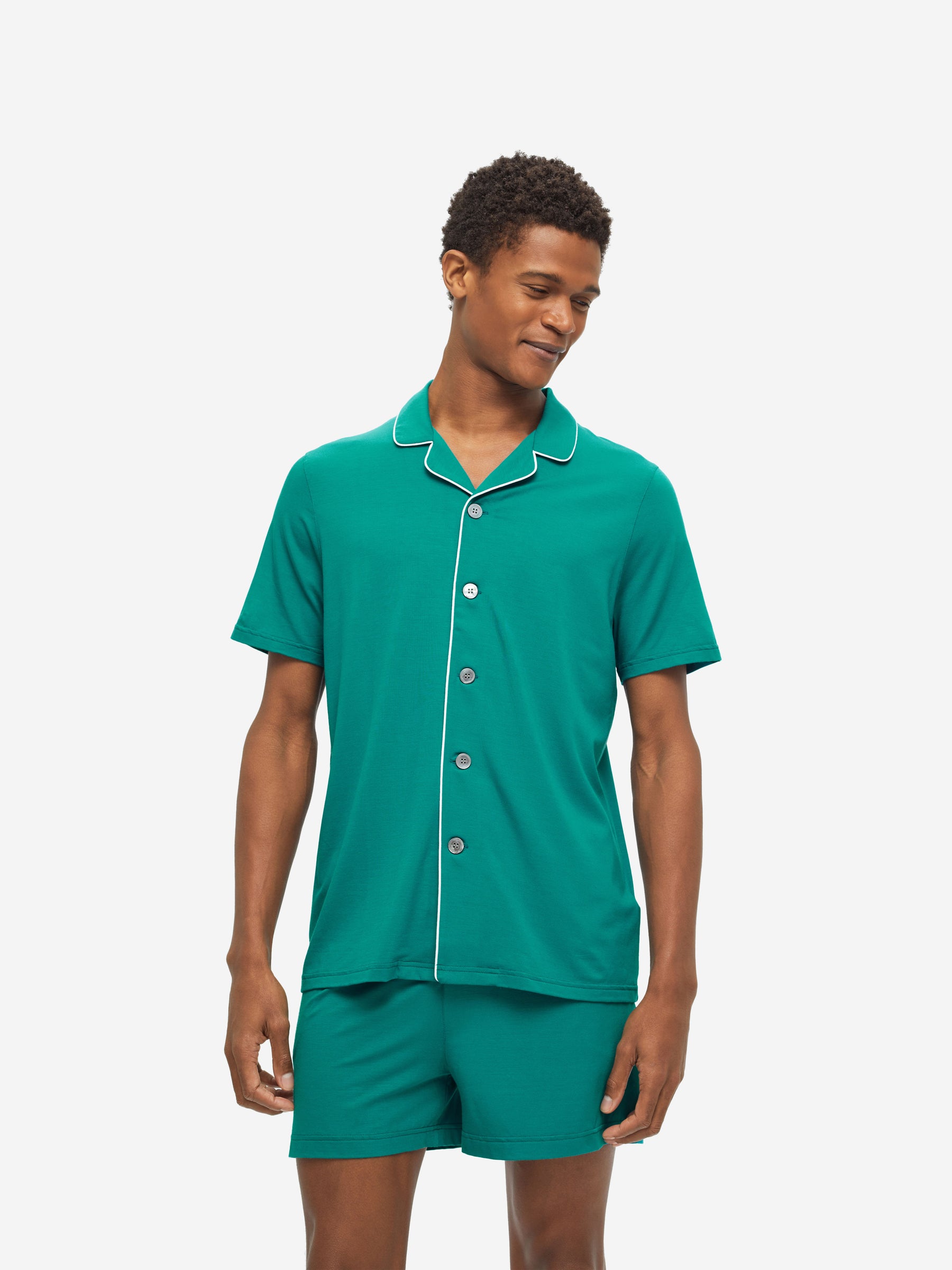 Men's Short Pyjamas Basel Micro Modal Stretch Jungle Green