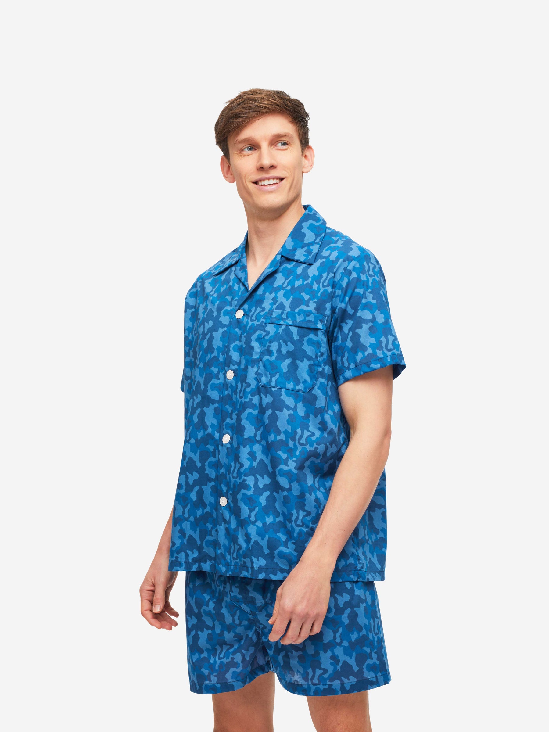 Men's Short Pyjamas Ledbury 55 Cotton Batiste Blue