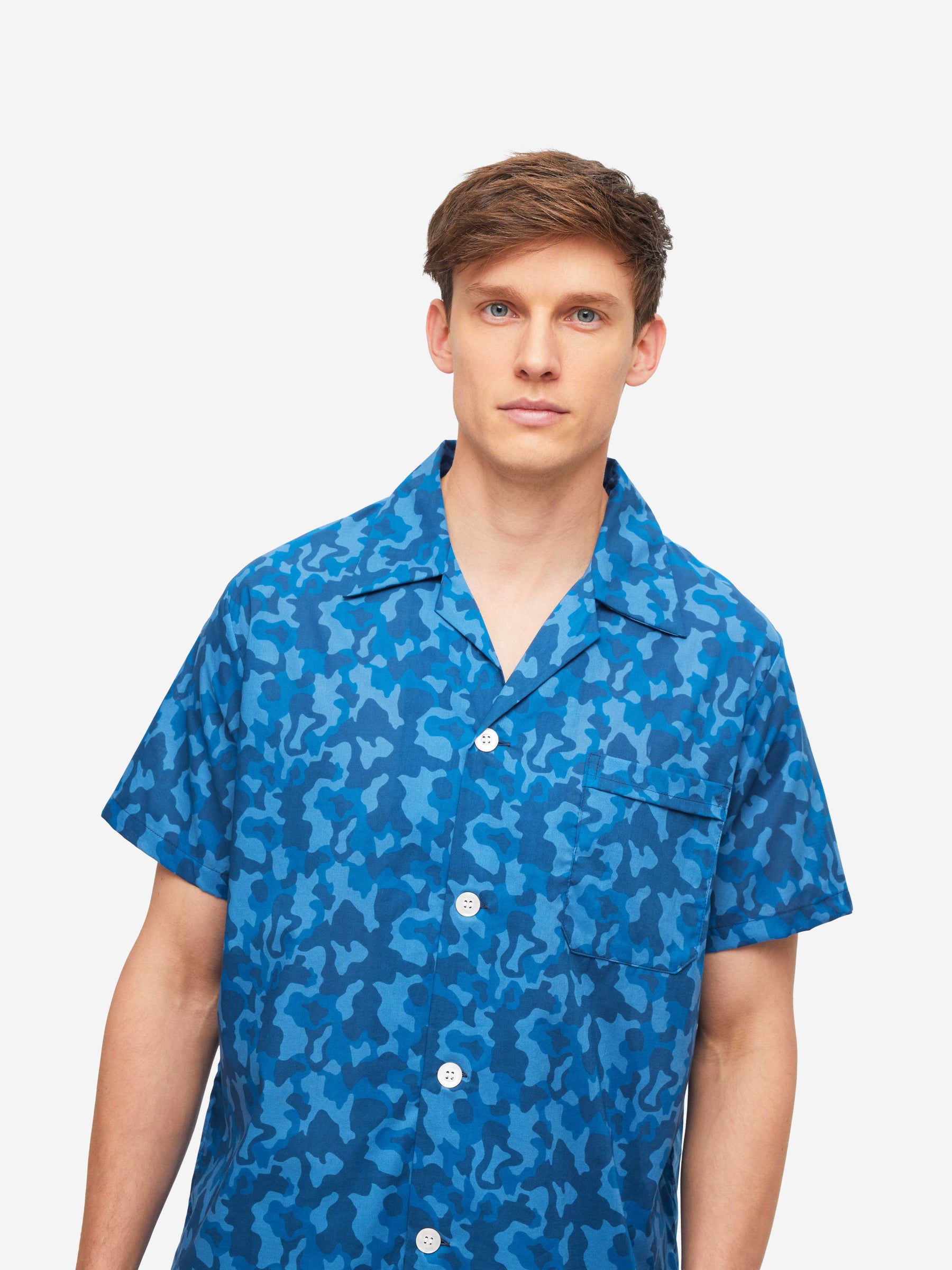 Men's Short Pyjamas Ledbury 55 Cotton Batiste Blue