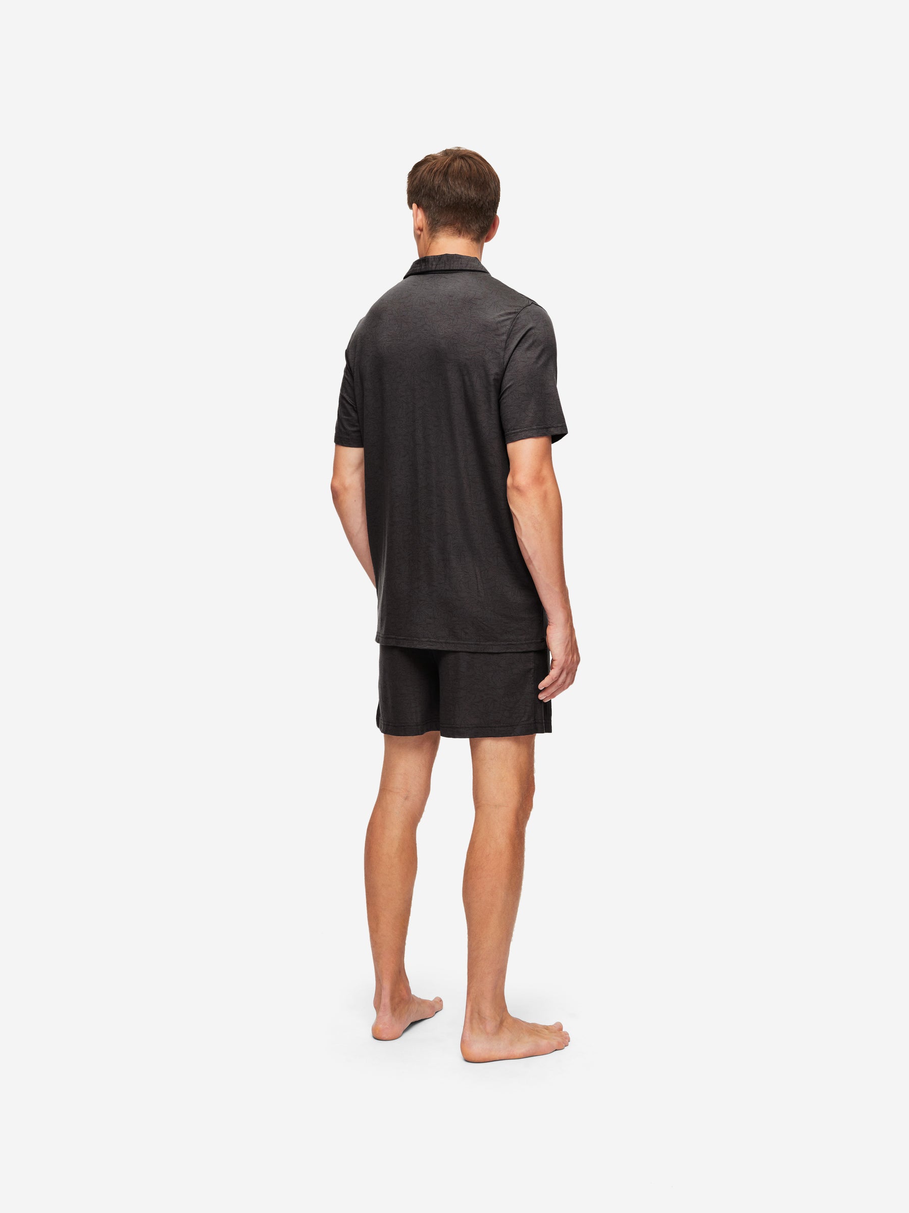 Men's Short Pyjamas London 9 Bird Print Micro Modal Black