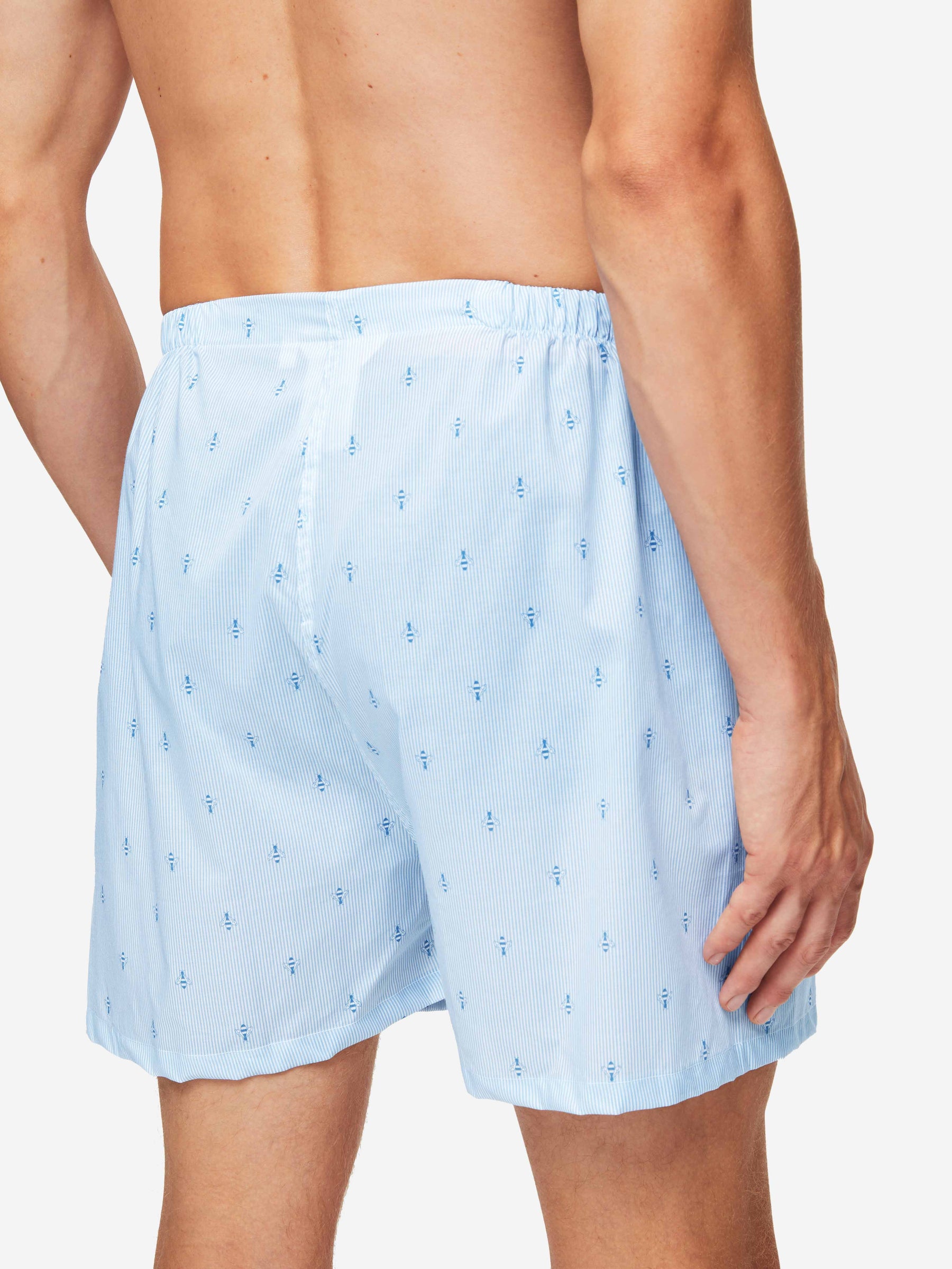 Men's Short Pyjamas Nelson 94 Cotton Batiste Blue