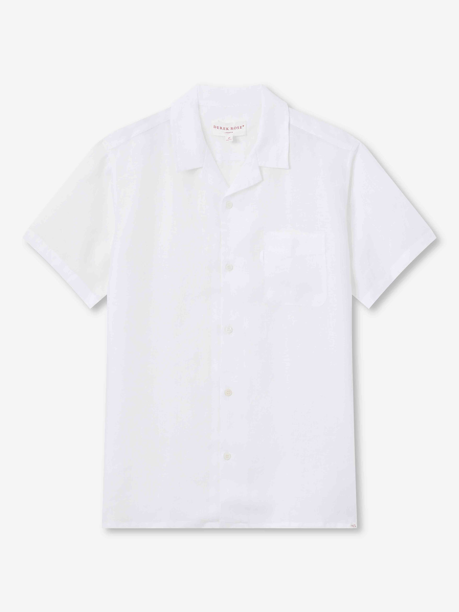 Men's Short Sleeve Shirt Monaco Linen White