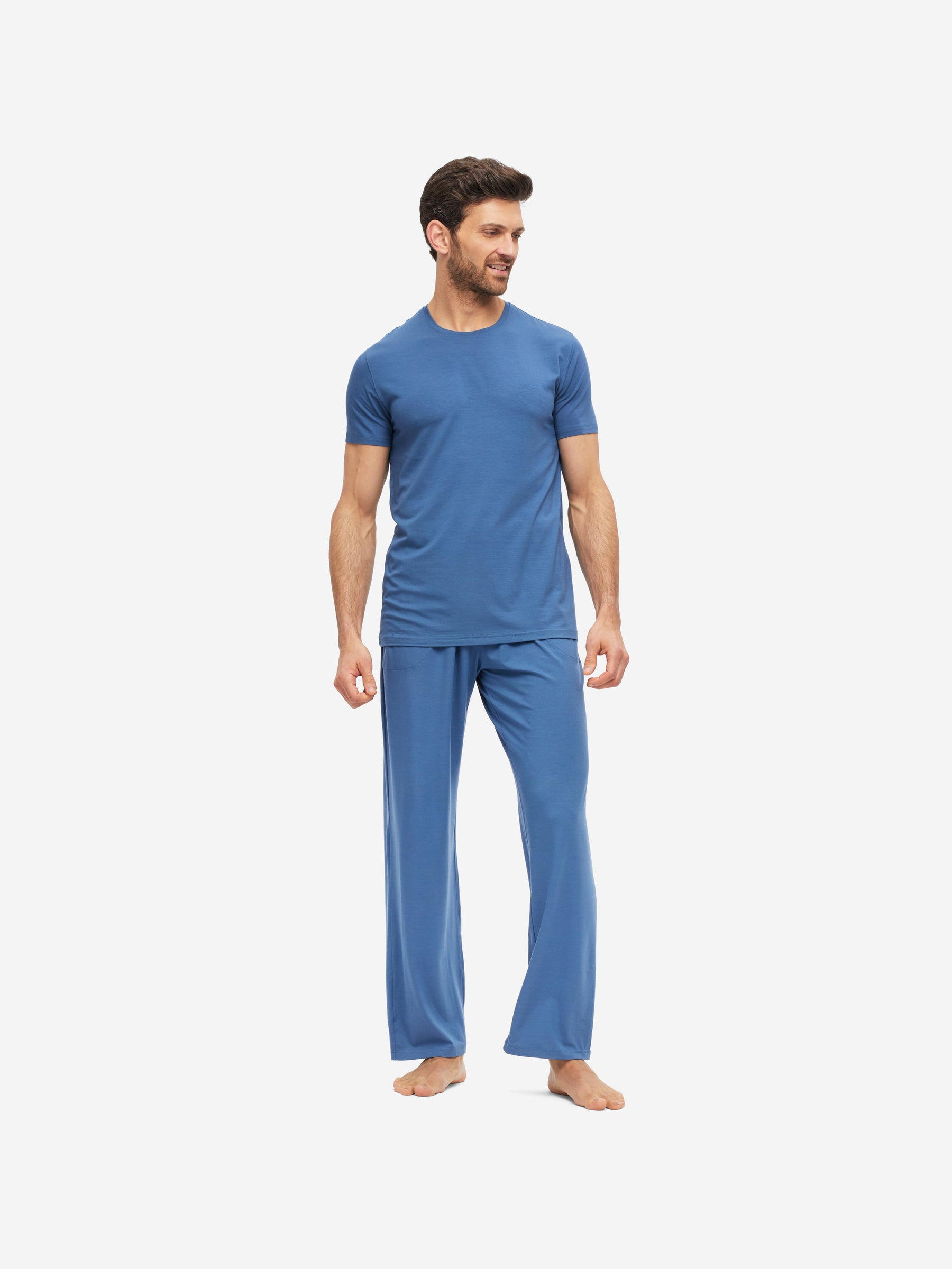 Men's T-Shirt Basel Micro Modal Stretch Storm Blue